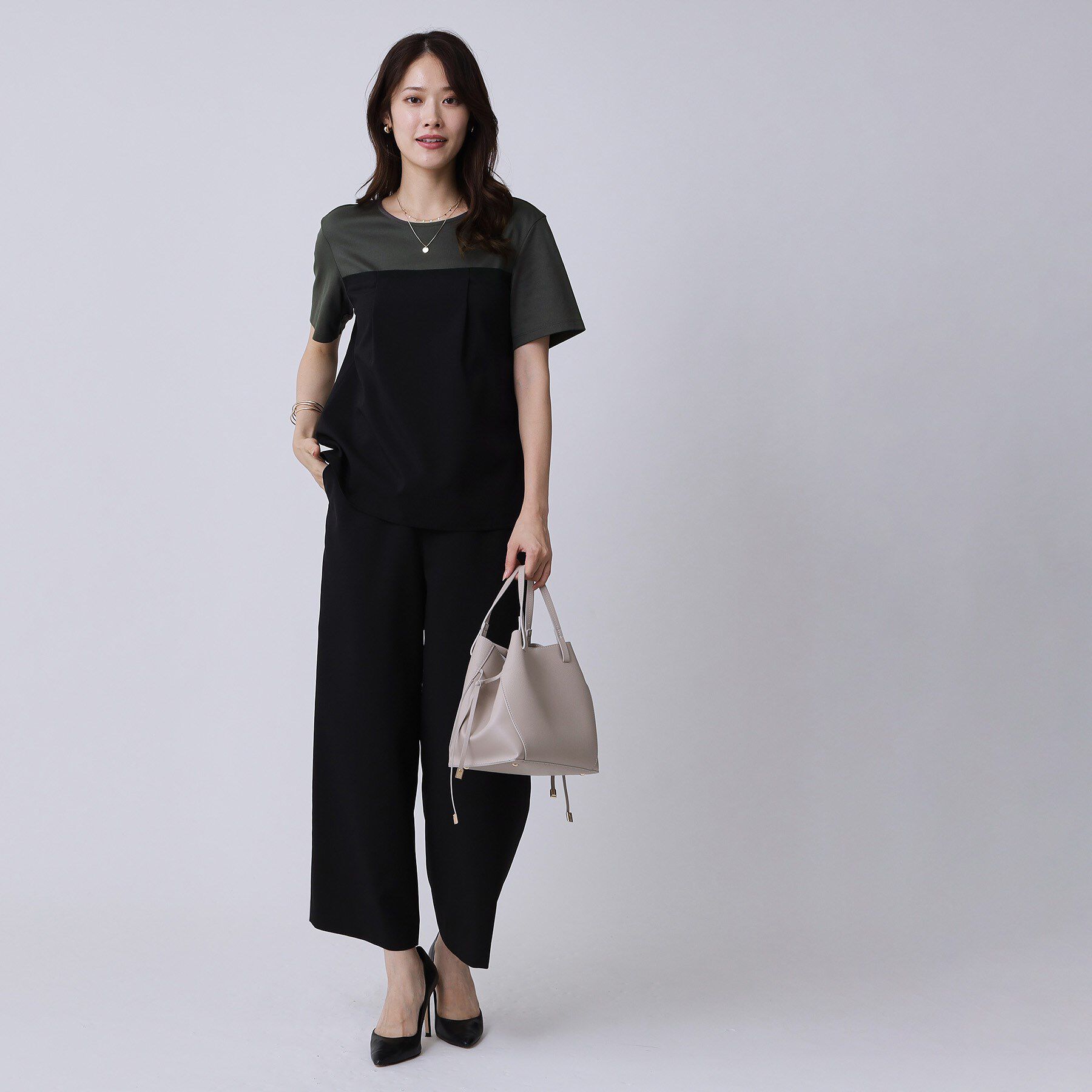 COUP DE CHANCE「【手洗い可／セットアップ可】レイヤード風カットソー」|Tシャツ・カットソー|