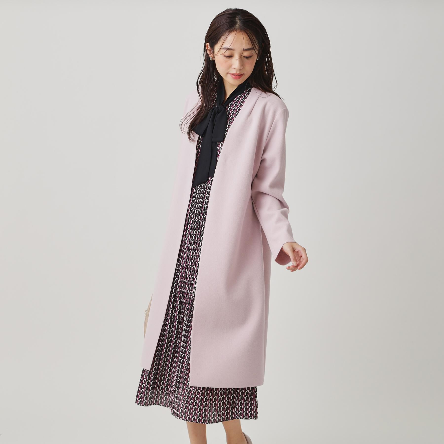 COUP DE CHANCE「【日本製／軽量】Iラインシルエットのコーディガン」|ノーカラーコート|