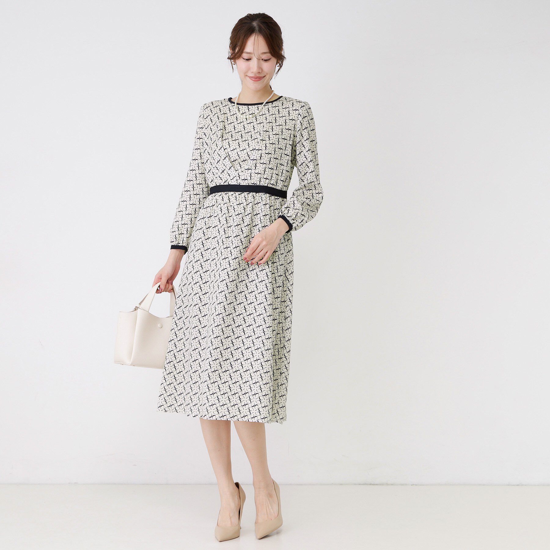 COUP DE CHANCE「【手洗い可】幾何柄プリントワンピース」|ワンピース|