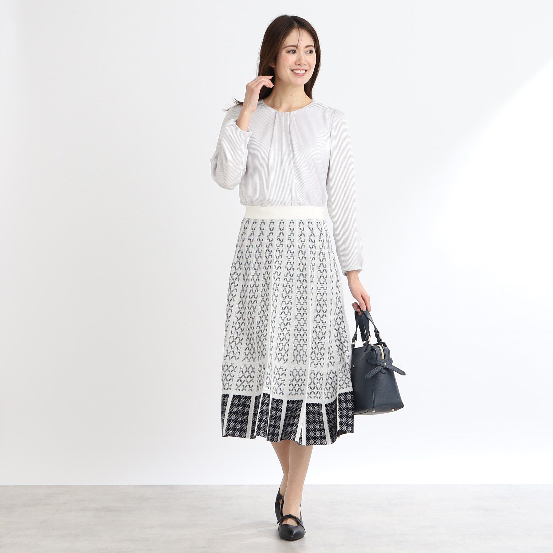 Reflect「【手洗い可】シアーシャドーストライプブラウス」|シャツ・ブラウス|