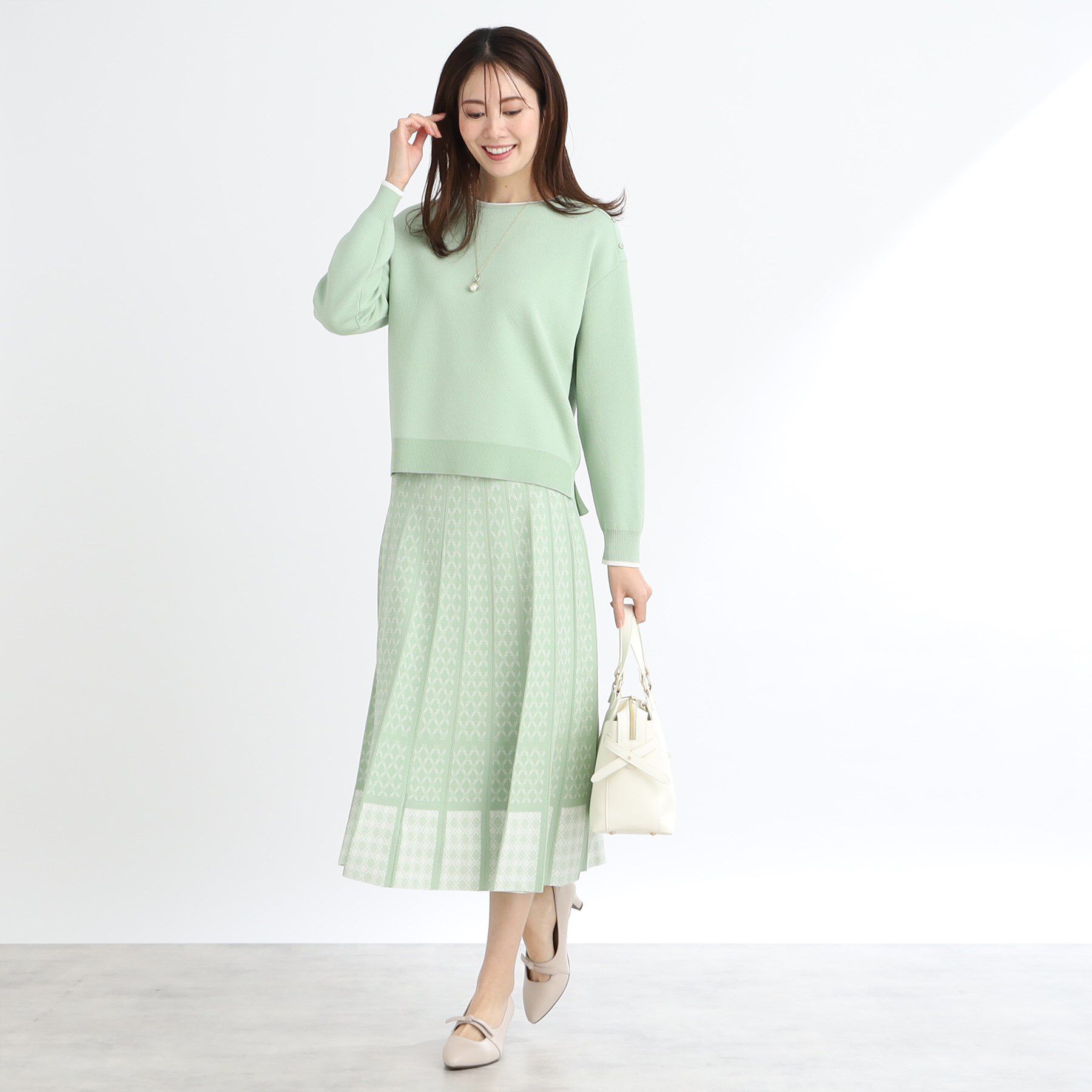 Reflect「【WEB限定カラーあり／セットアップ可】ダブルジャカードニット」|ニット・セーター|