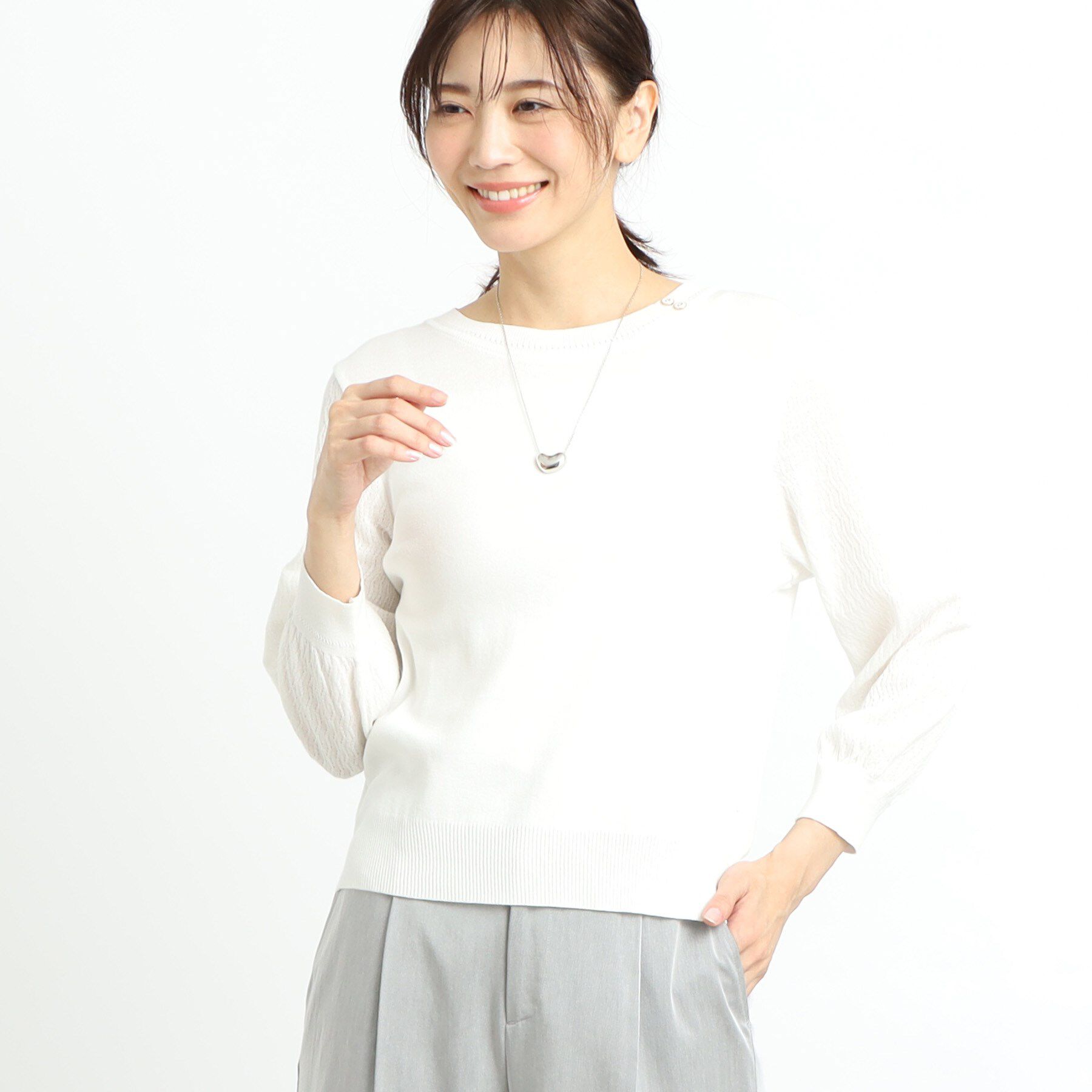 Reflect「【WEB先行カラーあり／洗える】パフスリーブニット」|ニット・セーター|