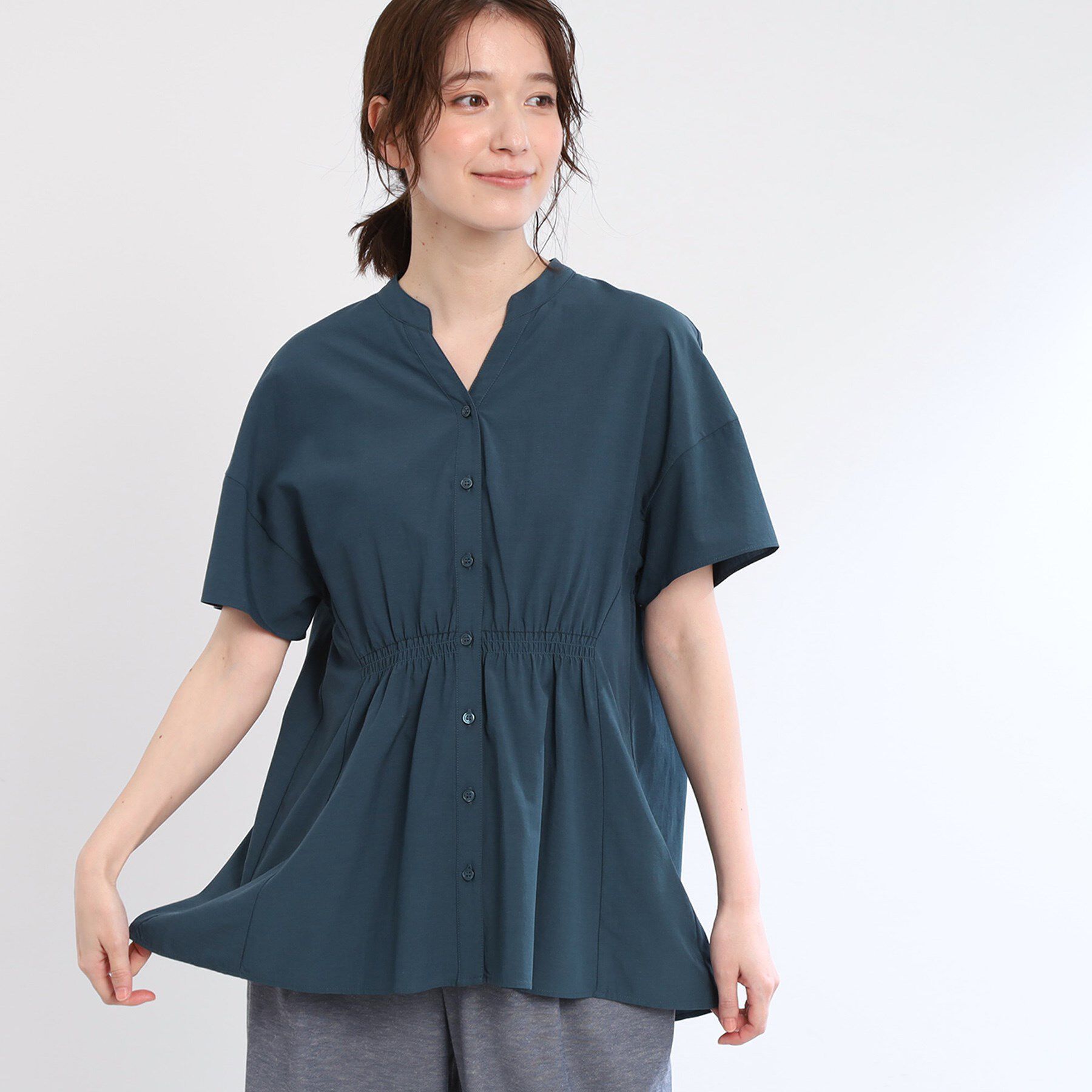 Reflect「【手洗い可】スキッパーブラウス」|シャツ・ブラウス|