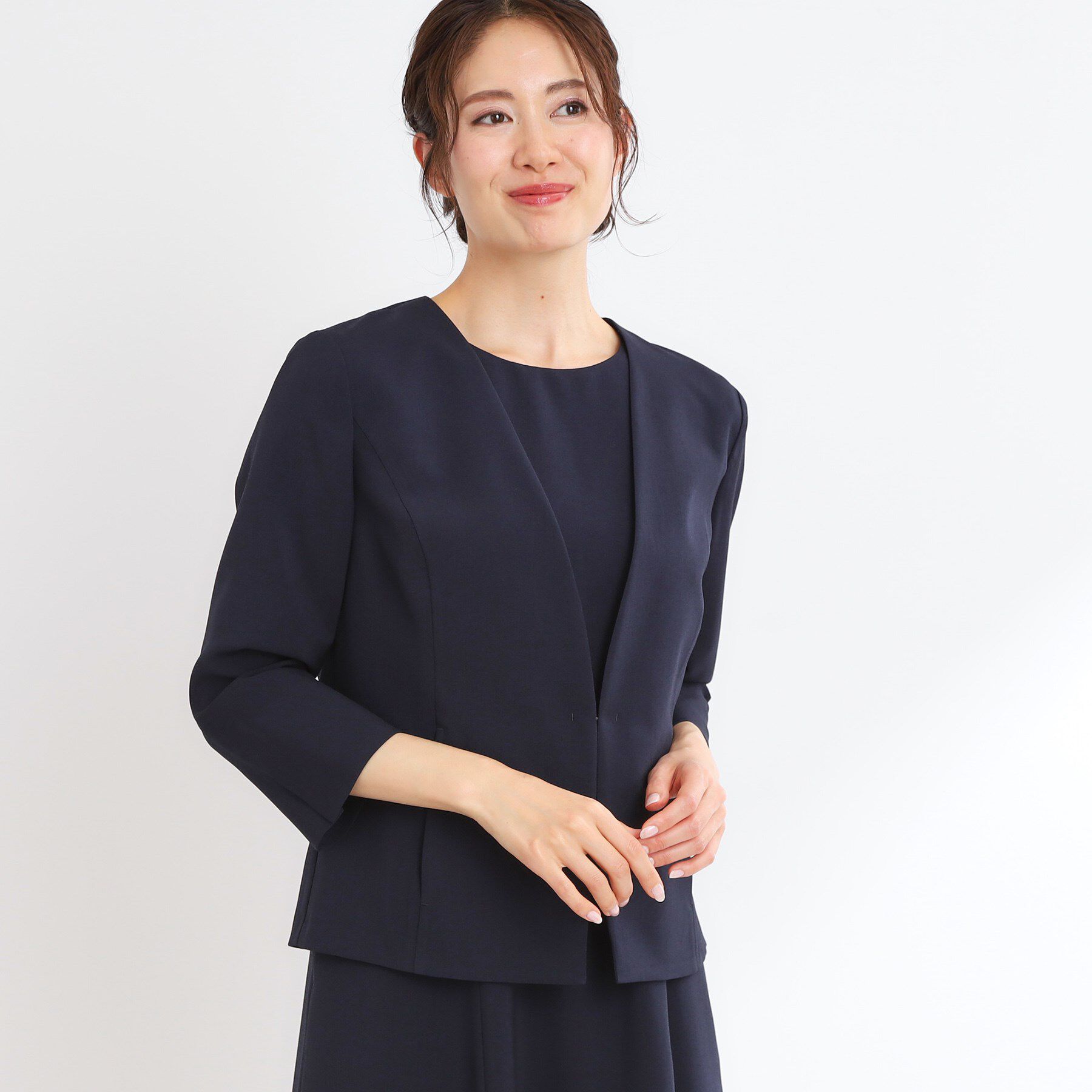 Reflect「【接触冷感／洗える／吸水速乾／夏のオケージョンに／セットアップ可】ノーカラージャケット」|ノーカラージャケット|