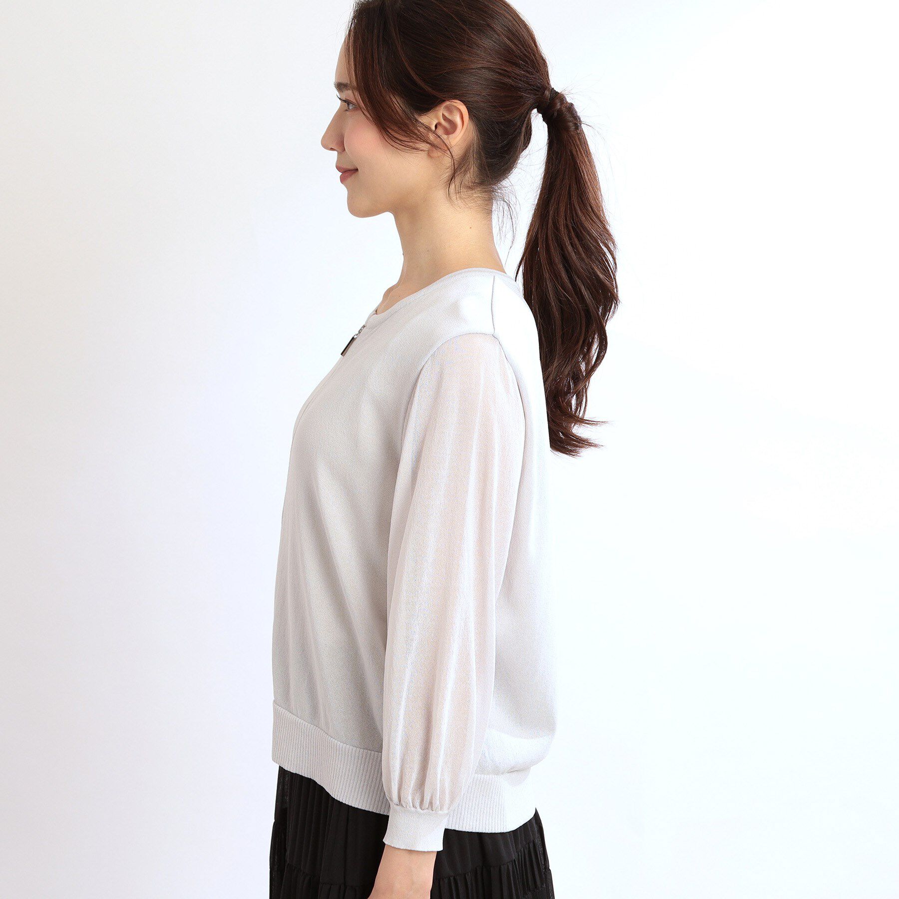 Reflect「【手洗い可】ジップアップニットカーディガン」|カーディガン|