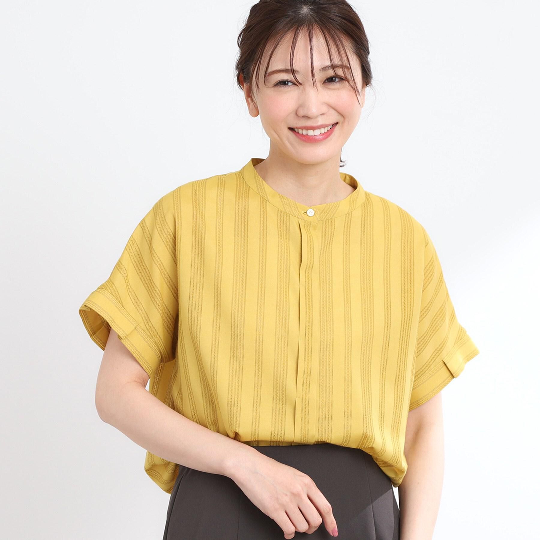 Reflect「【洗える】ドビーストライプブラウス」|シャツ・ブラウス|