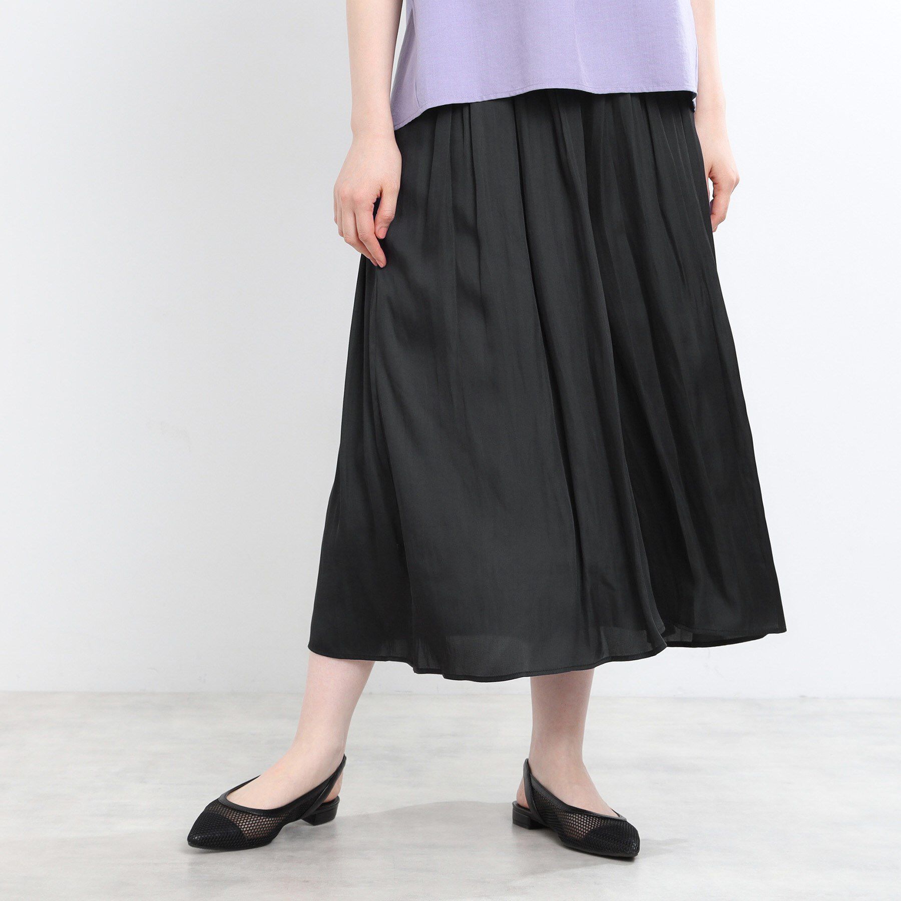 Reflect「【ウエストゴム仕様／長く着られる◎】スカーチョパンツ」|その他|ブラック(019)