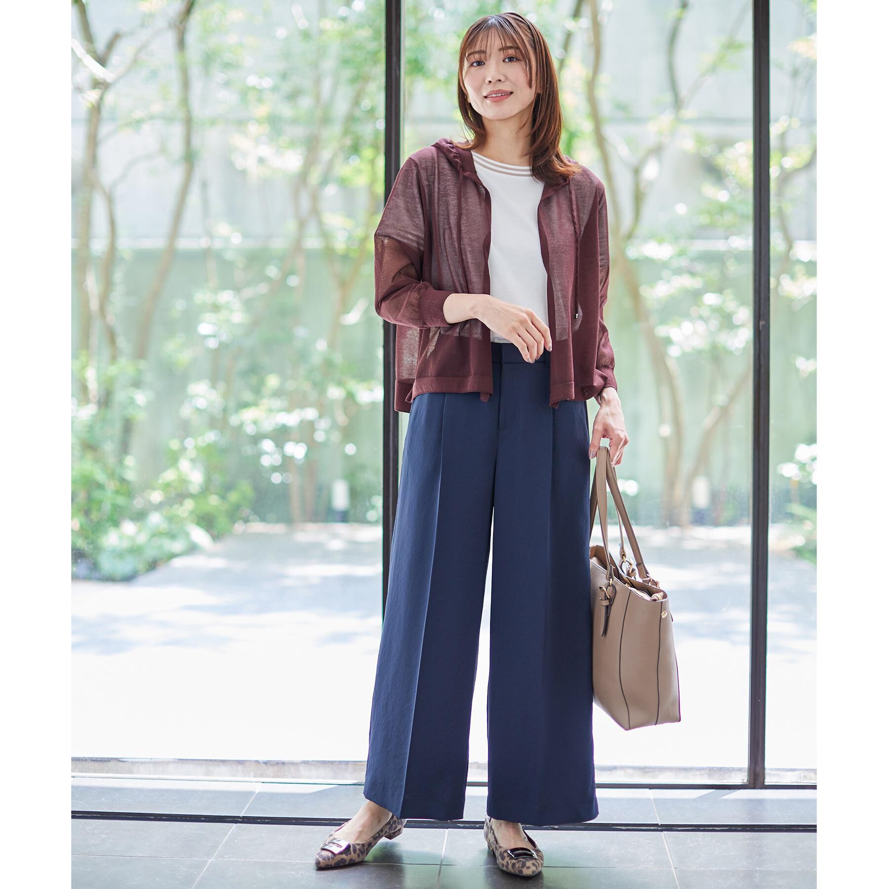 Reflect「【寒暖差対策に◎／手洗い可／旅行や通勤に】フード付きシアーカーディガン」|カーディガン|