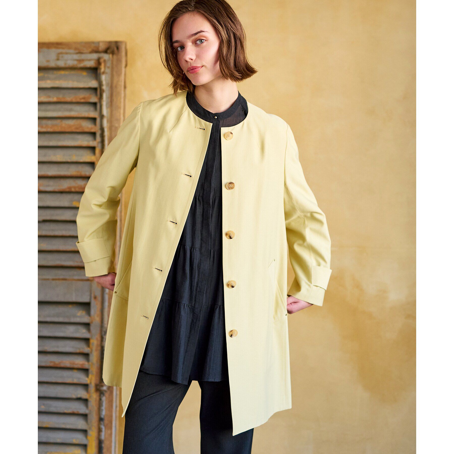 DRESSTERIOR「【セレモニー対応】ノーカラーコート」|ノーカラーコート|