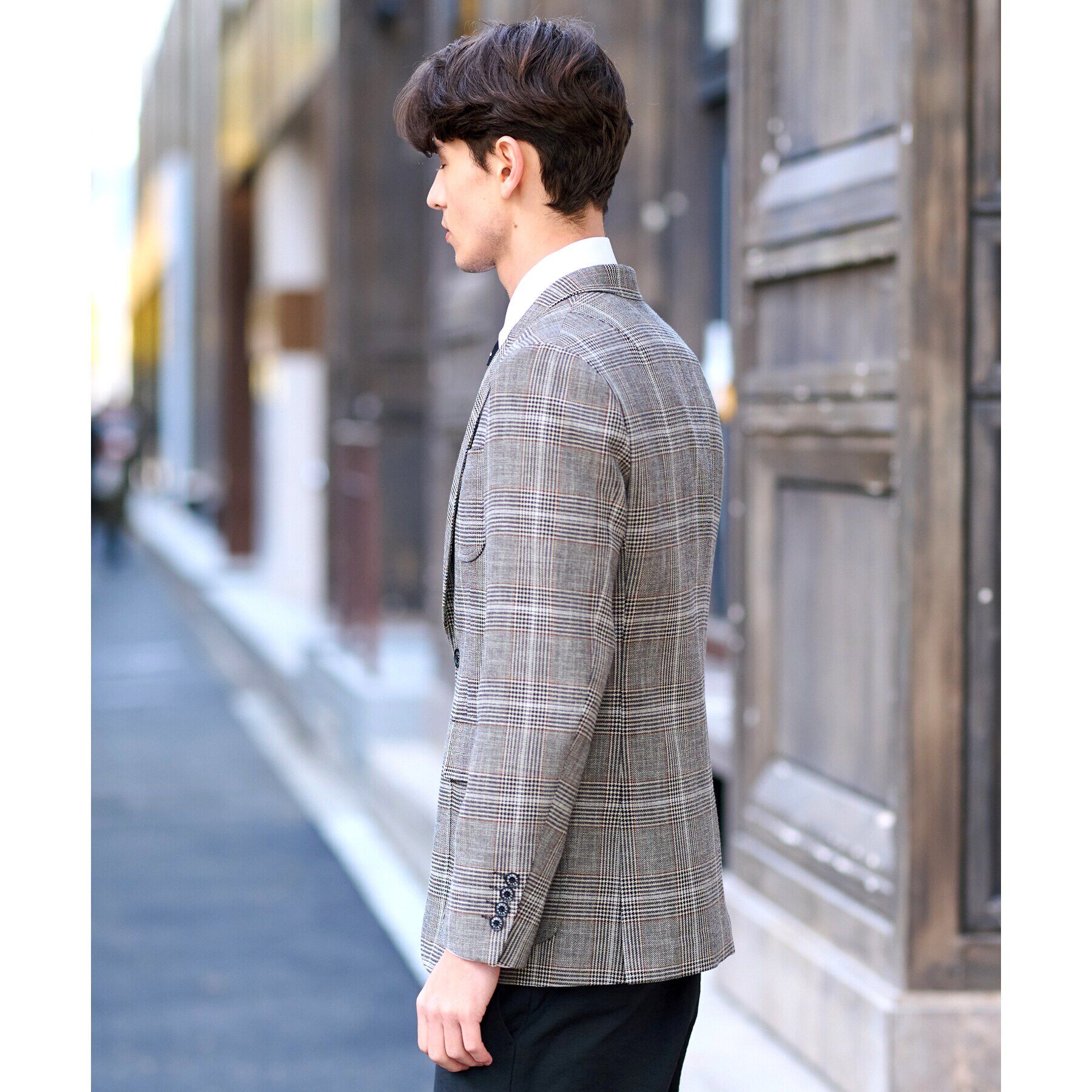 DRESSTERIOR「ウールコットン グレンチェックジャケット」|テーラードジャケット|