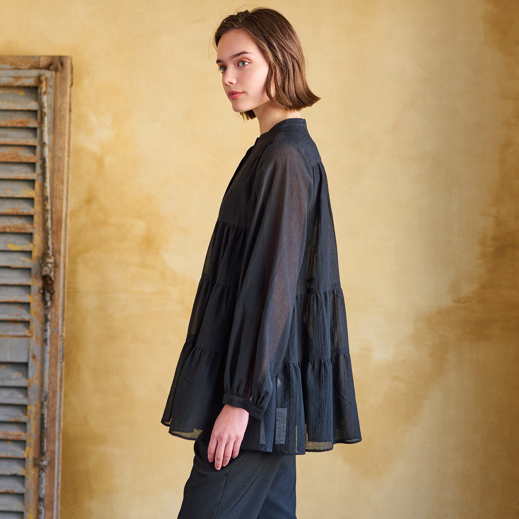 DRESSTERIOR「【洗える】ティアードシアーブラウス」|シャツ・ブラウス|