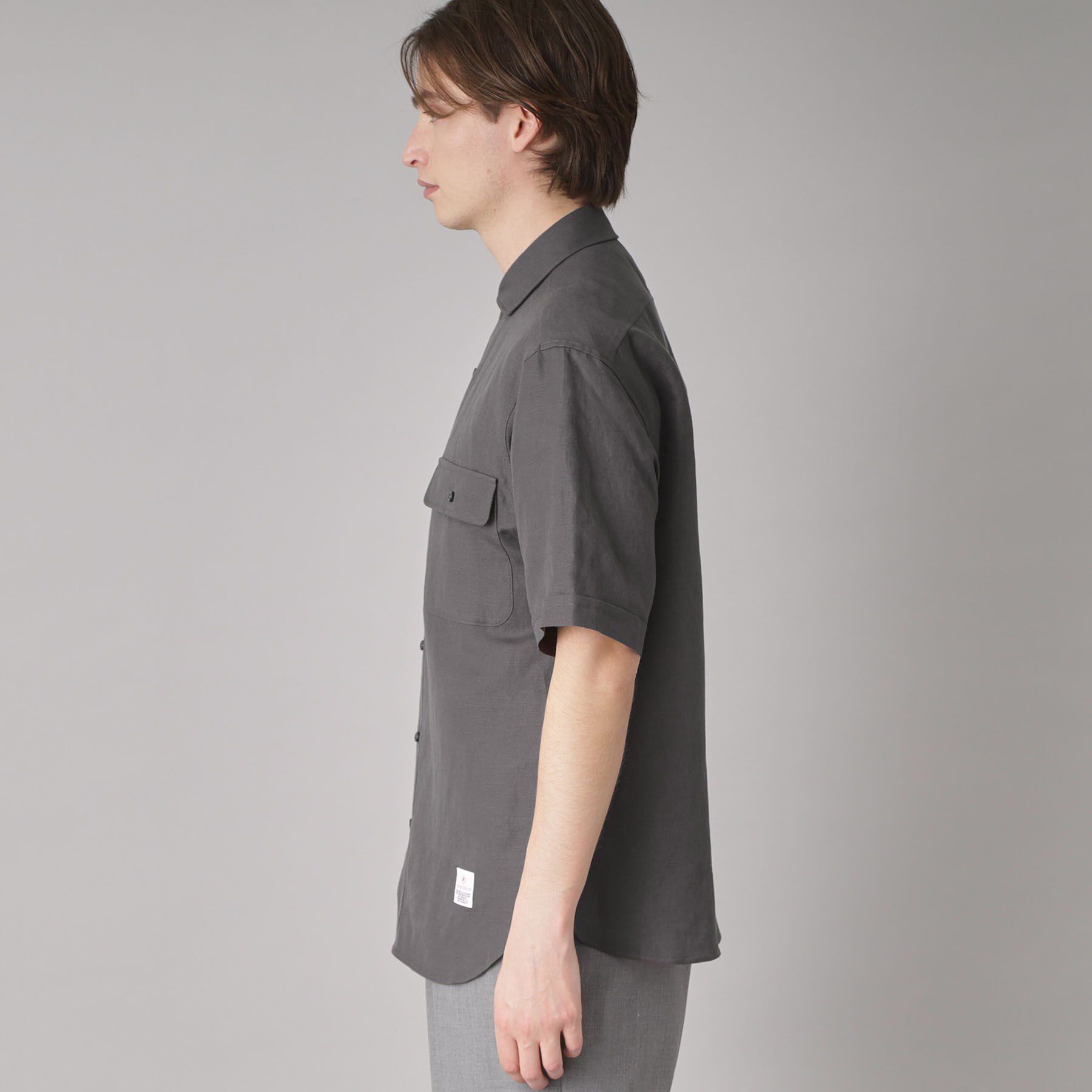 DRESSTERIOR「リネンレーヨン ハーフスリーブシャツ」|シャツ・ブラウス|