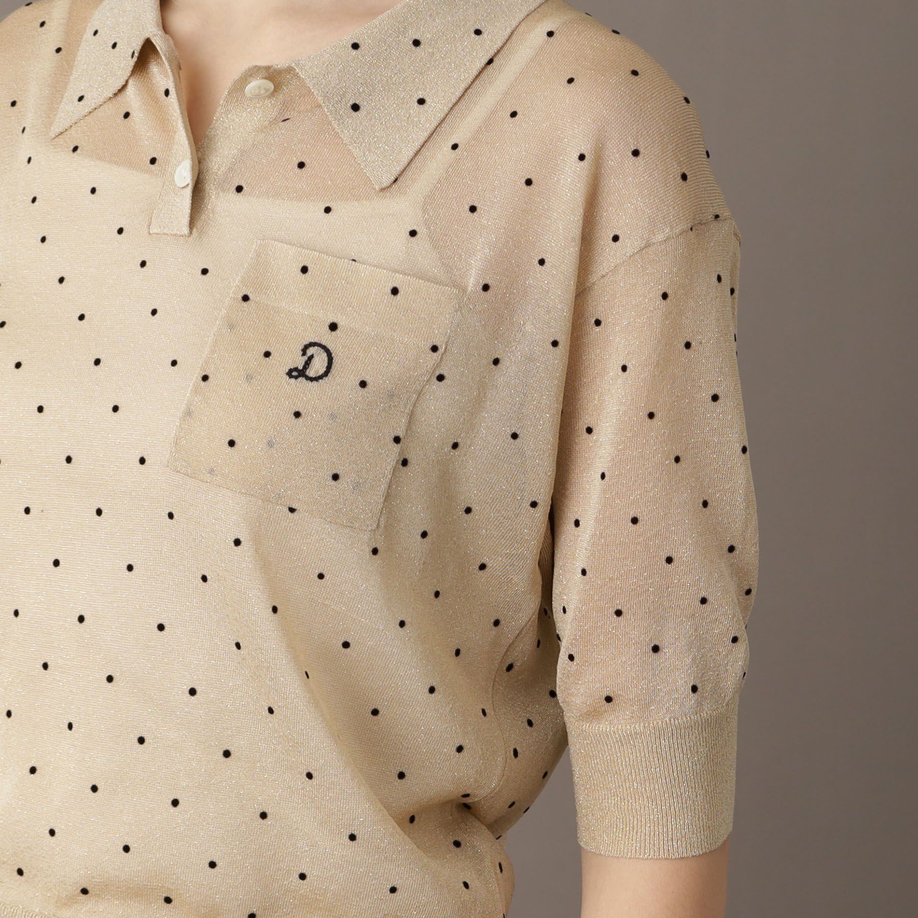 DRESSTERIOR「ドットシアーポロニット」|ポロシャツ|