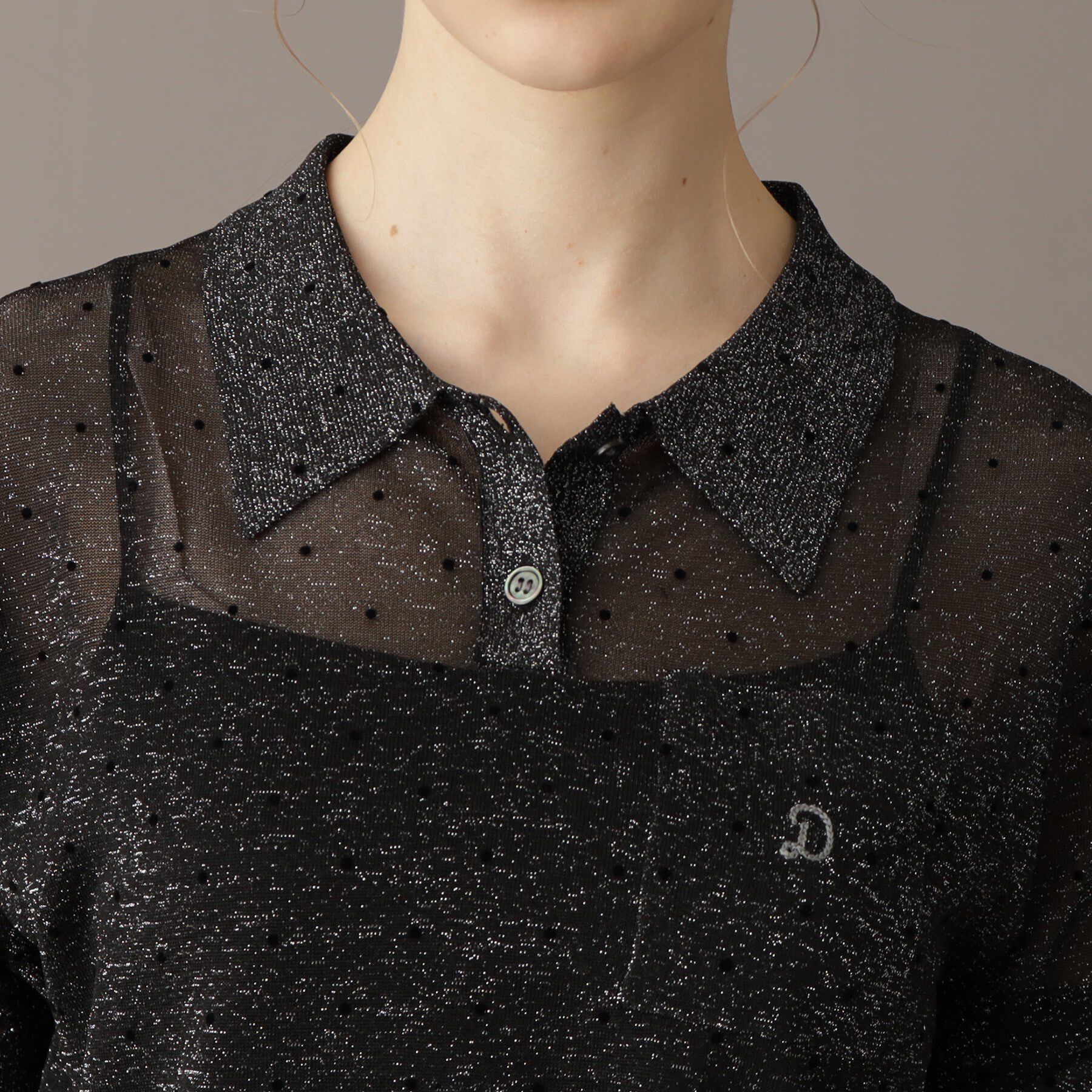 DRESSTERIOR「ドットシアーポロニット」|ポロシャツ|