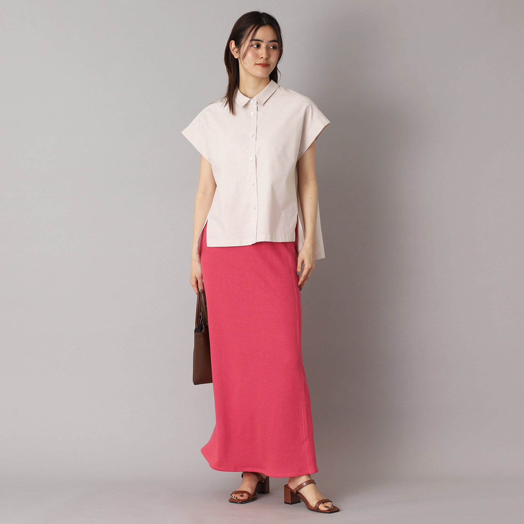 DRESSTERIOR「【洗える/ウエストゴム/セットアップ可】リネン裏毛スカート」|スカート|