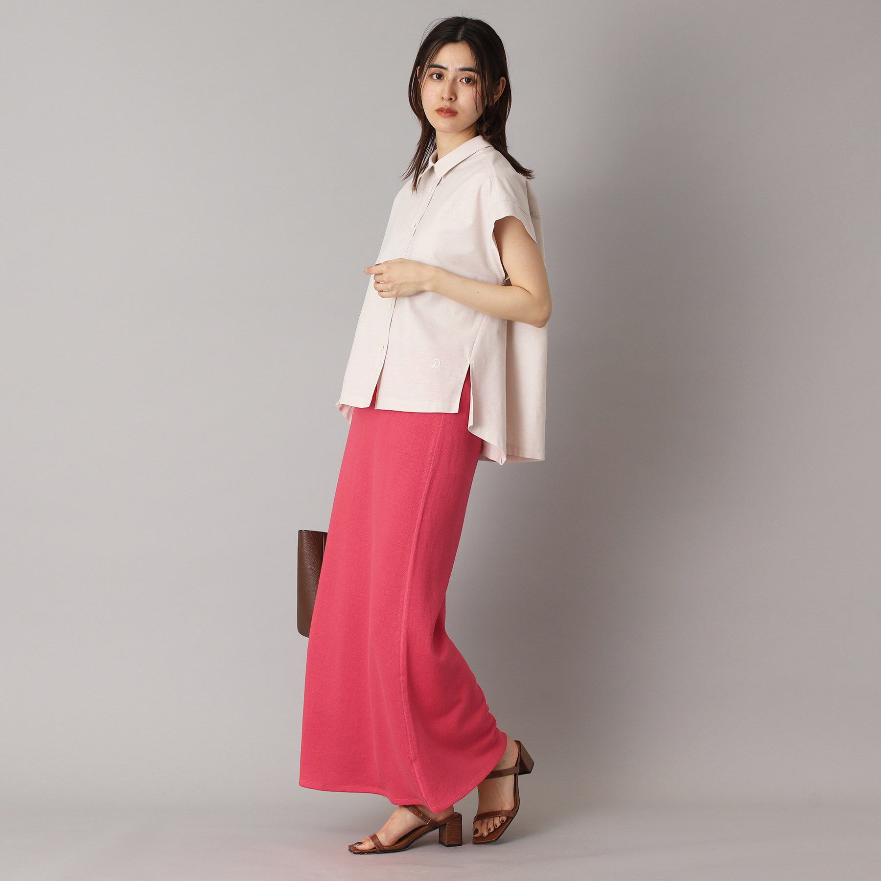 DRESSTERIOR「【洗える/ウエストゴム/セットアップ可】リネン裏毛スカート」|スカート|