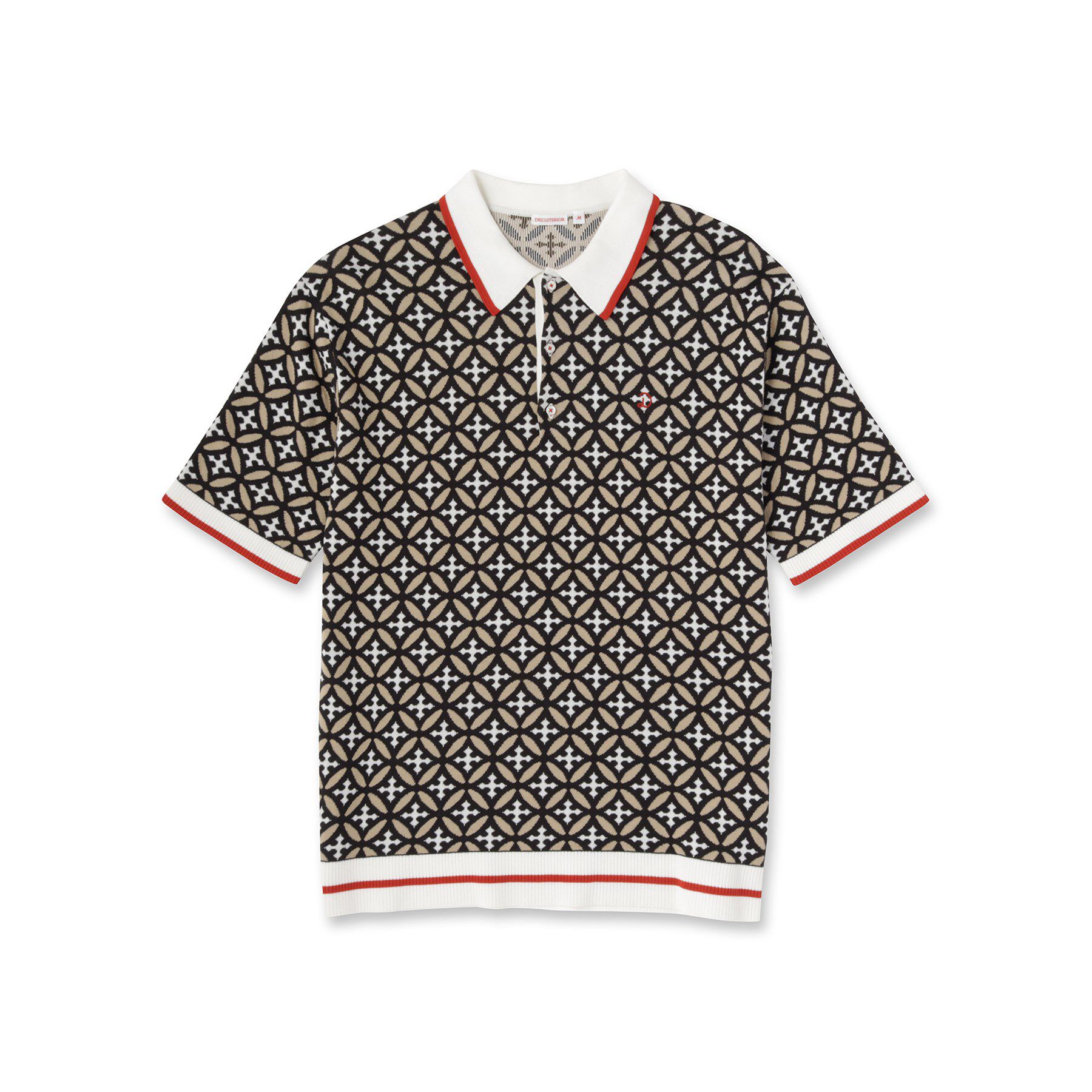 DRESSTERIOR「オーバーラップサークル ニットポロシャツ」|ニット・セーター|