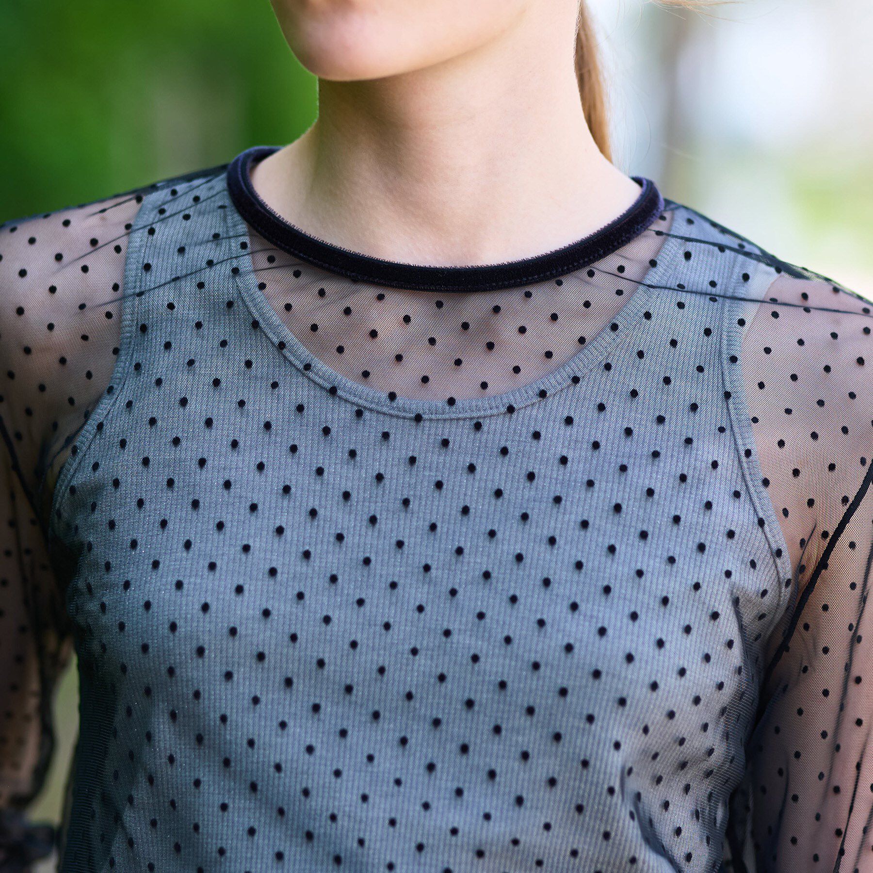 DRESSTERIOR「【洗える/シアー素材】シアードットベルスリーブカットソー」|Tシャツ・カットソー|