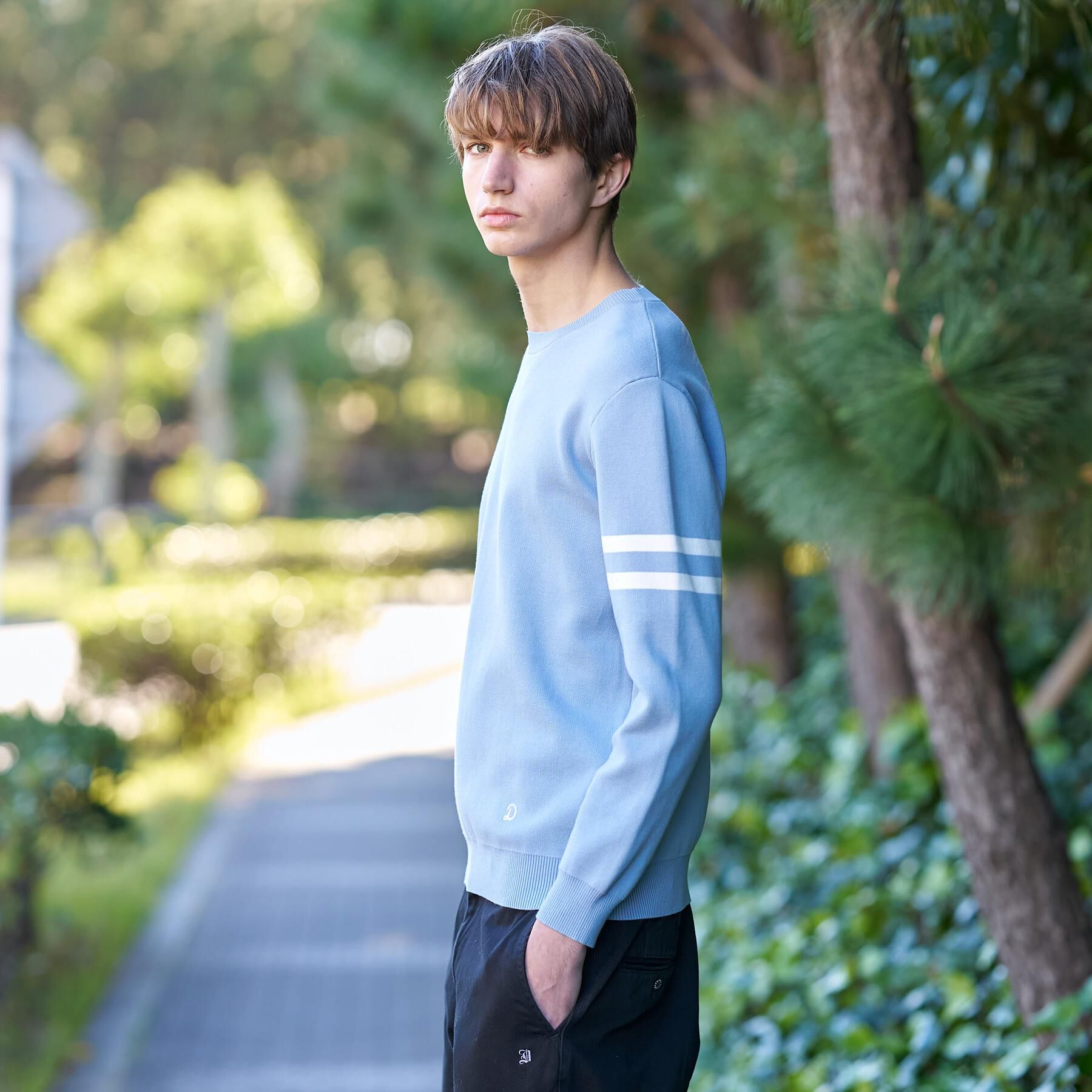 DRESSTERIOR「【ウォッシャブル】コットンスムース アームラインクルーネック」|ニット・セーター|