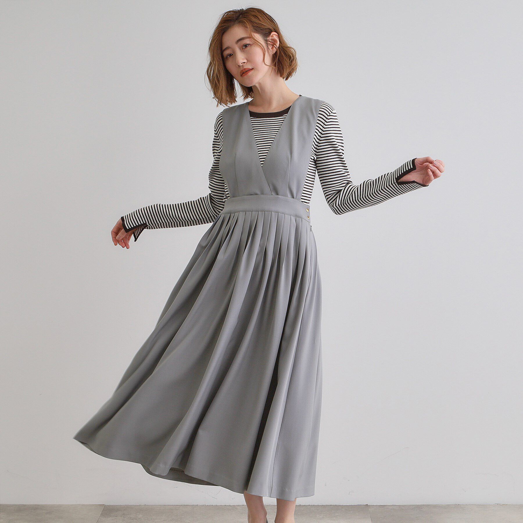 grove「2WAYクラシカルジャンパードレス」|ワンピース|チャコールグレー(0