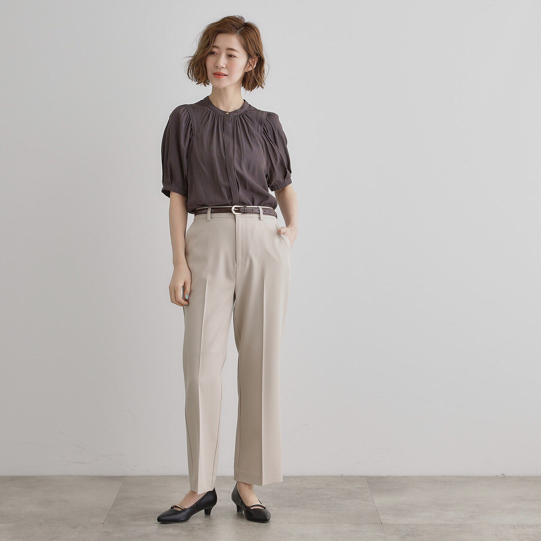 grove「【洗える】ヴィンテージサテンウイングスリーブブラウス」|シャツ・ブラウス|