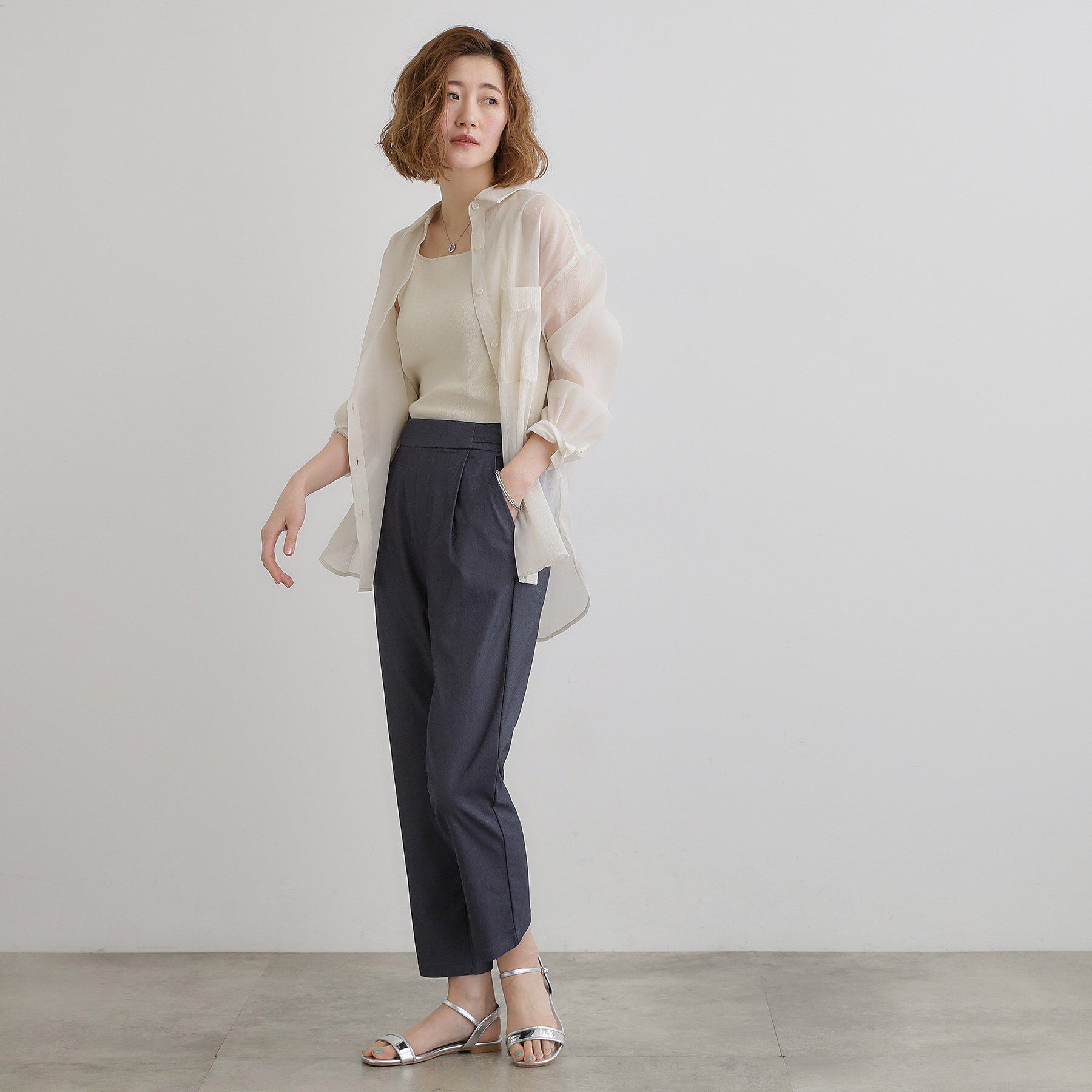 grove「低身長さん向け－3cm丈【接触冷感】サマーハイパーストレッチテーパードパンツ」|その他|