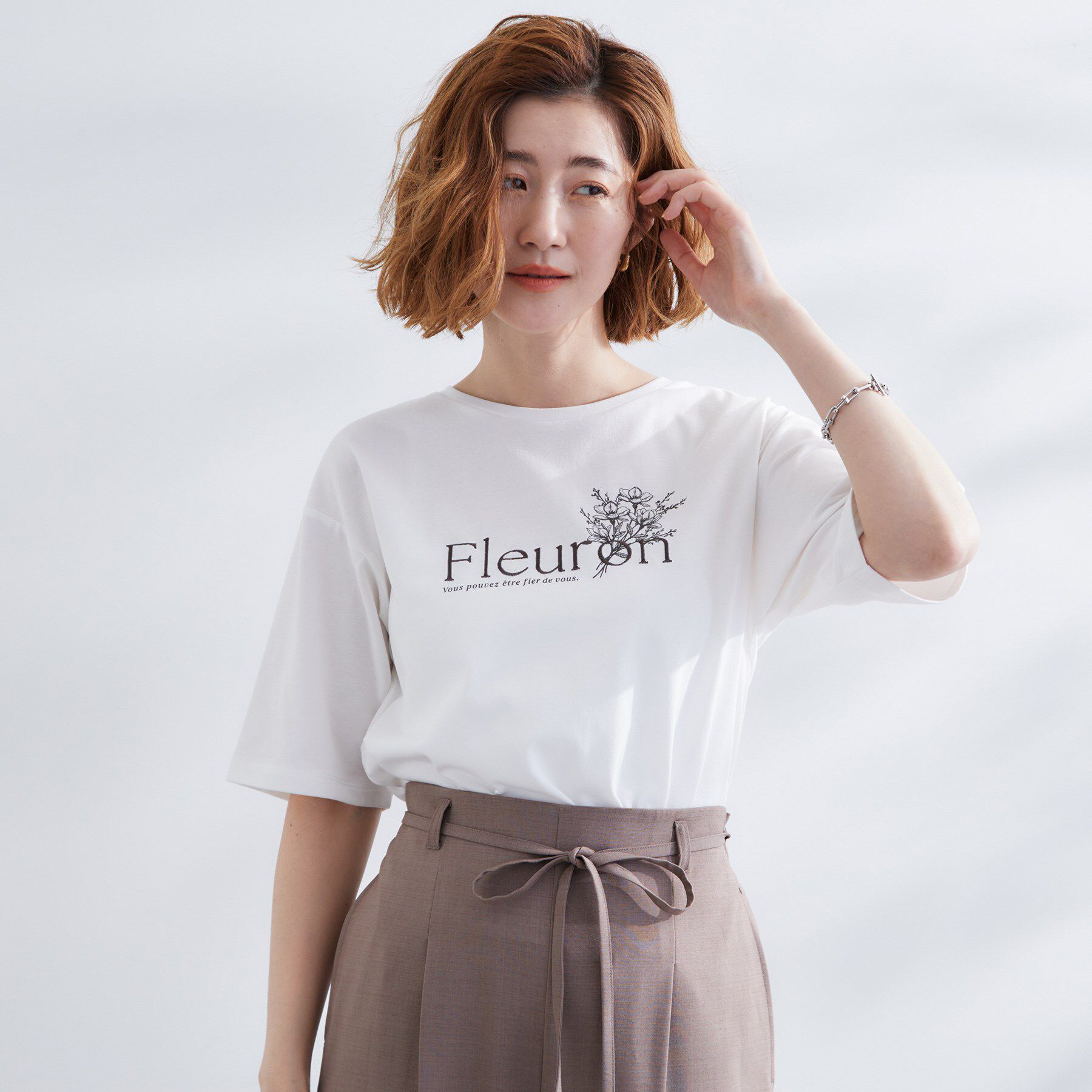 grove「【UVカット/二の腕カバー】ハーフスリーブロゴTシャツ」|Tシャツ・カットソー|