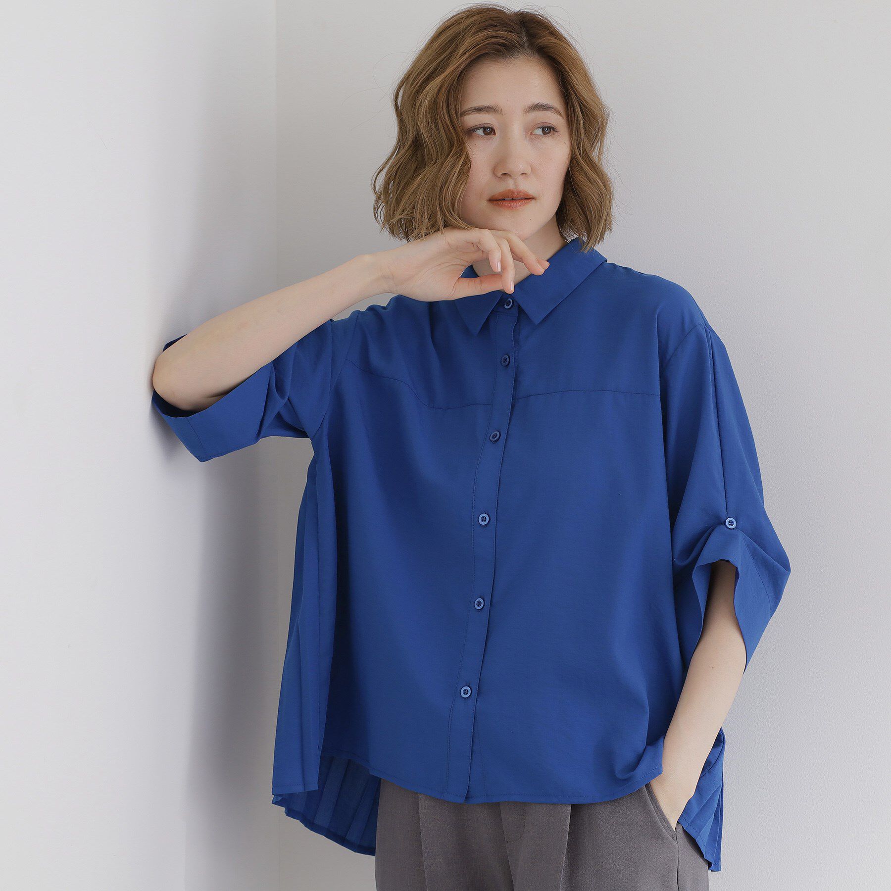 grove「【2WAY】1枚でも羽織っても。使える大人のシャツスタイル」|シャツ・ブラウス|ブルー(093)