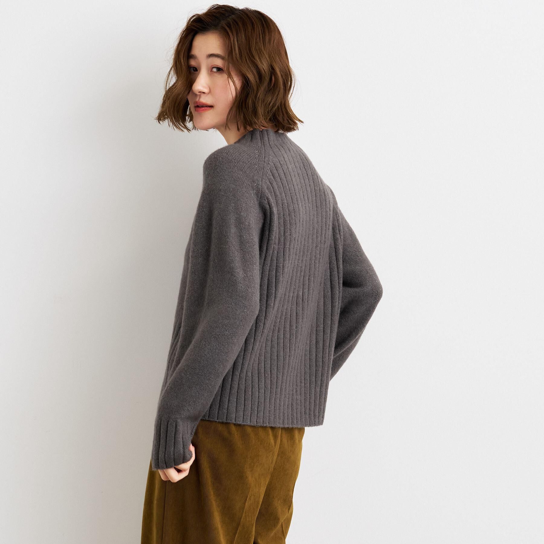 grove「【洗える】バックリブ切替ニット」|ニット・セーター|