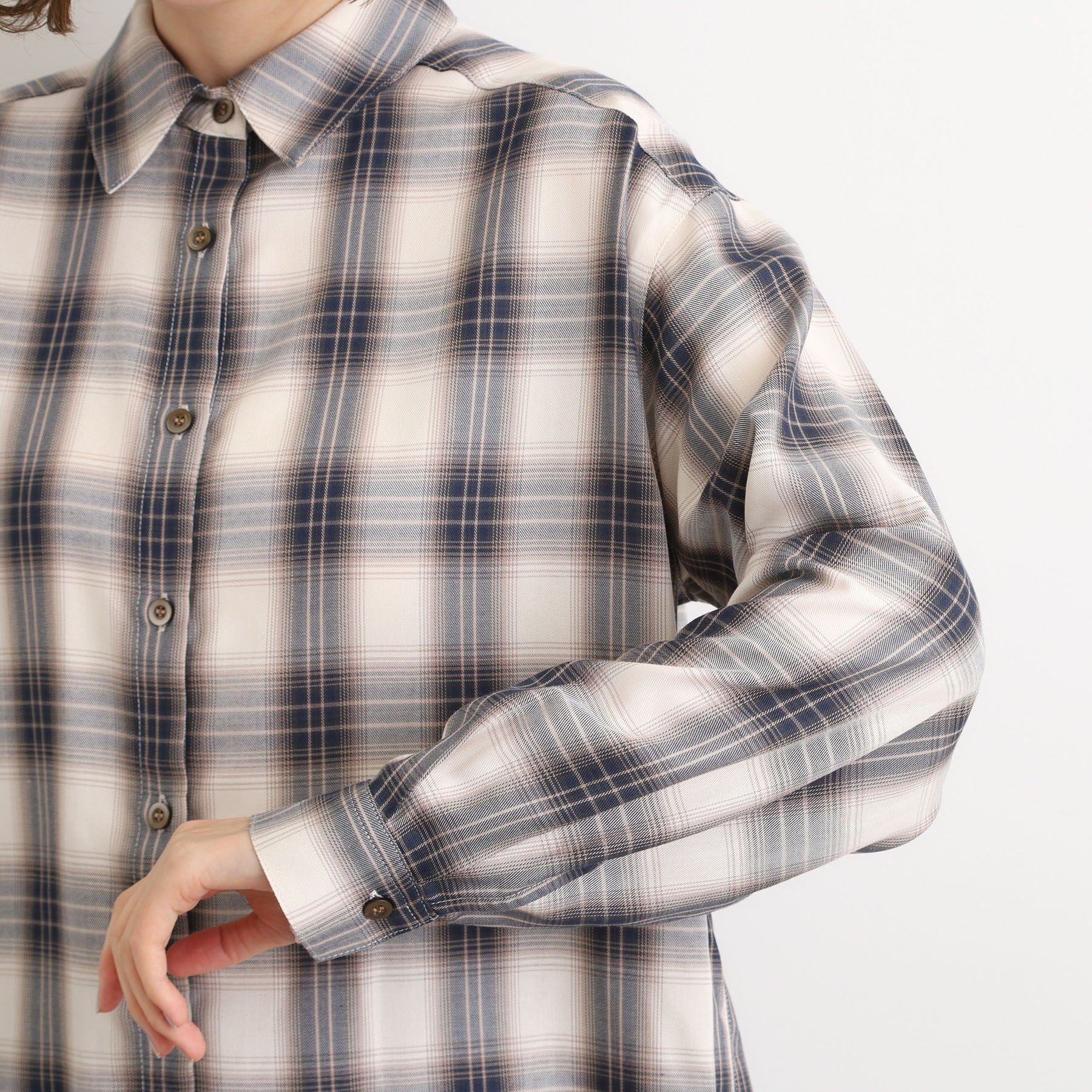 grove「今の季節にちょうどいい　オンブレーチェックシャツ」|シャツ・ブラウス|