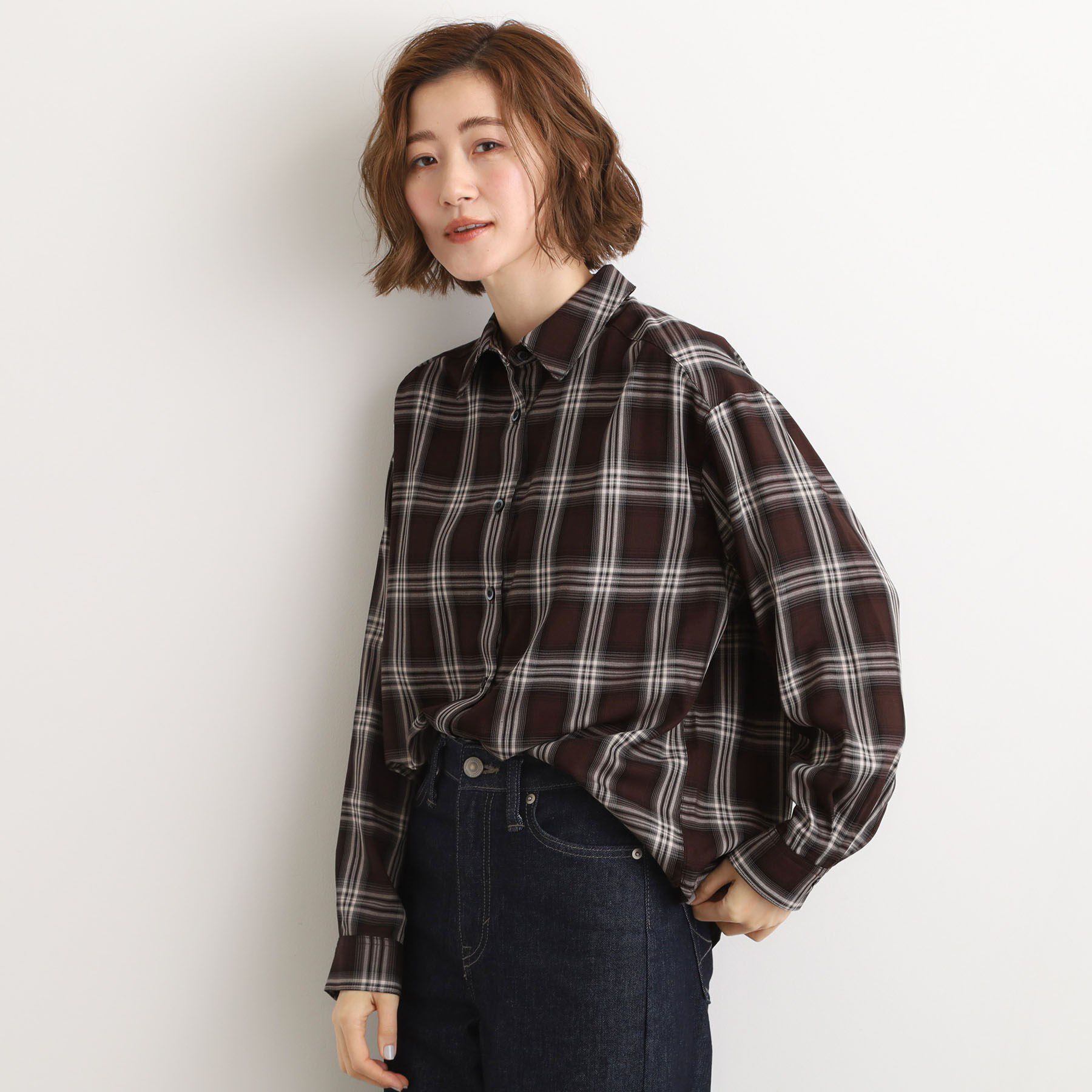 grove「今の季節にちょうどいい　オンブレーチェックシャツ」|シャツ・ブラウス|