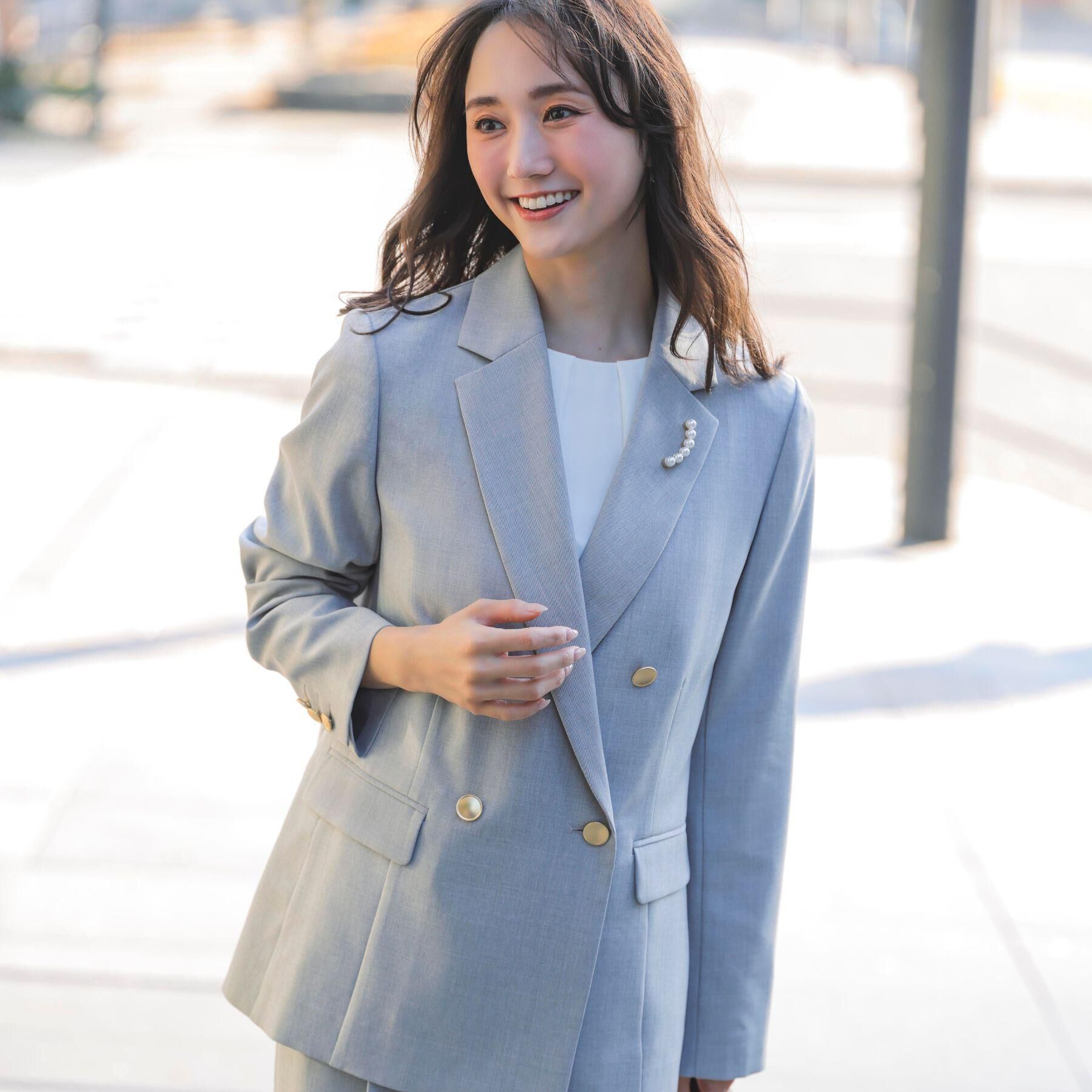 grove「【マシンウォッシュ/防シワ】ダブルテーラードジャケット【着回しカセット】」|テーラードジャケット|