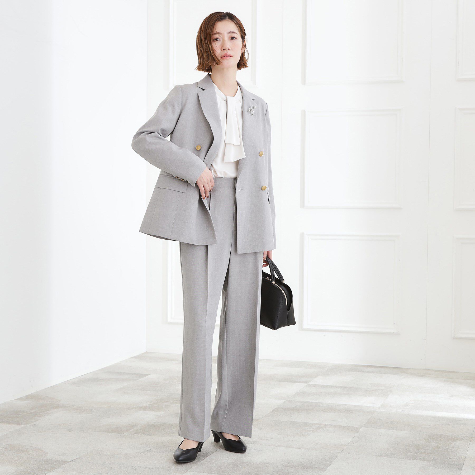 grove「【マシンウォッシュ/防シワ】ダブルテーラードジャケット【着回しカセット】」|テーラードジャケット|