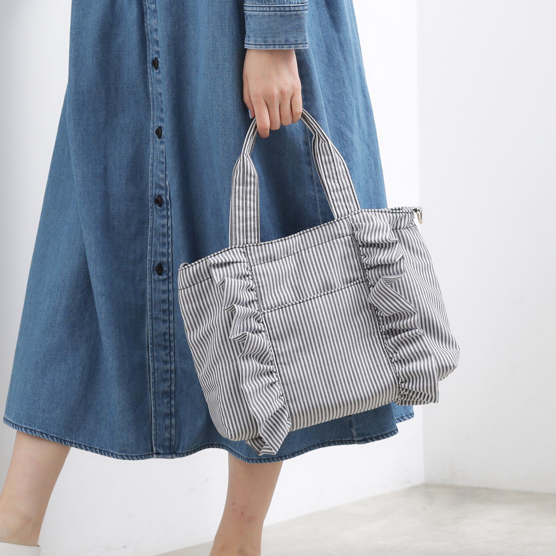 grove「タテフリル2WAYトート」|トートバッグ|グレー(312)