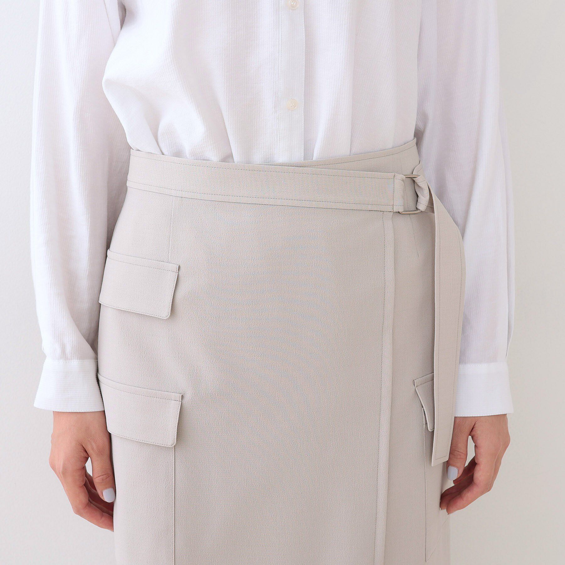 INDIVI「【洗える／アシメ／SETUP可能】カーゴデザインスカート」|スカート|