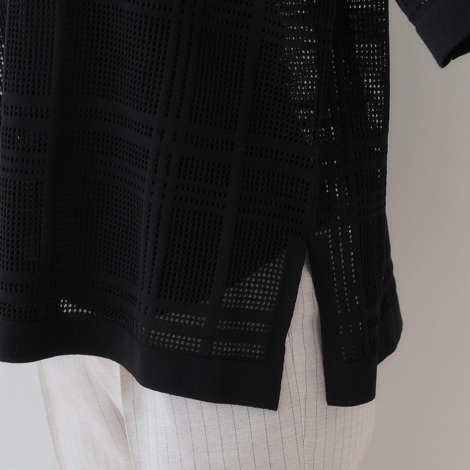 INDIVI「【洗える】メッシュチェック柄ニット」|ニット・セーター|