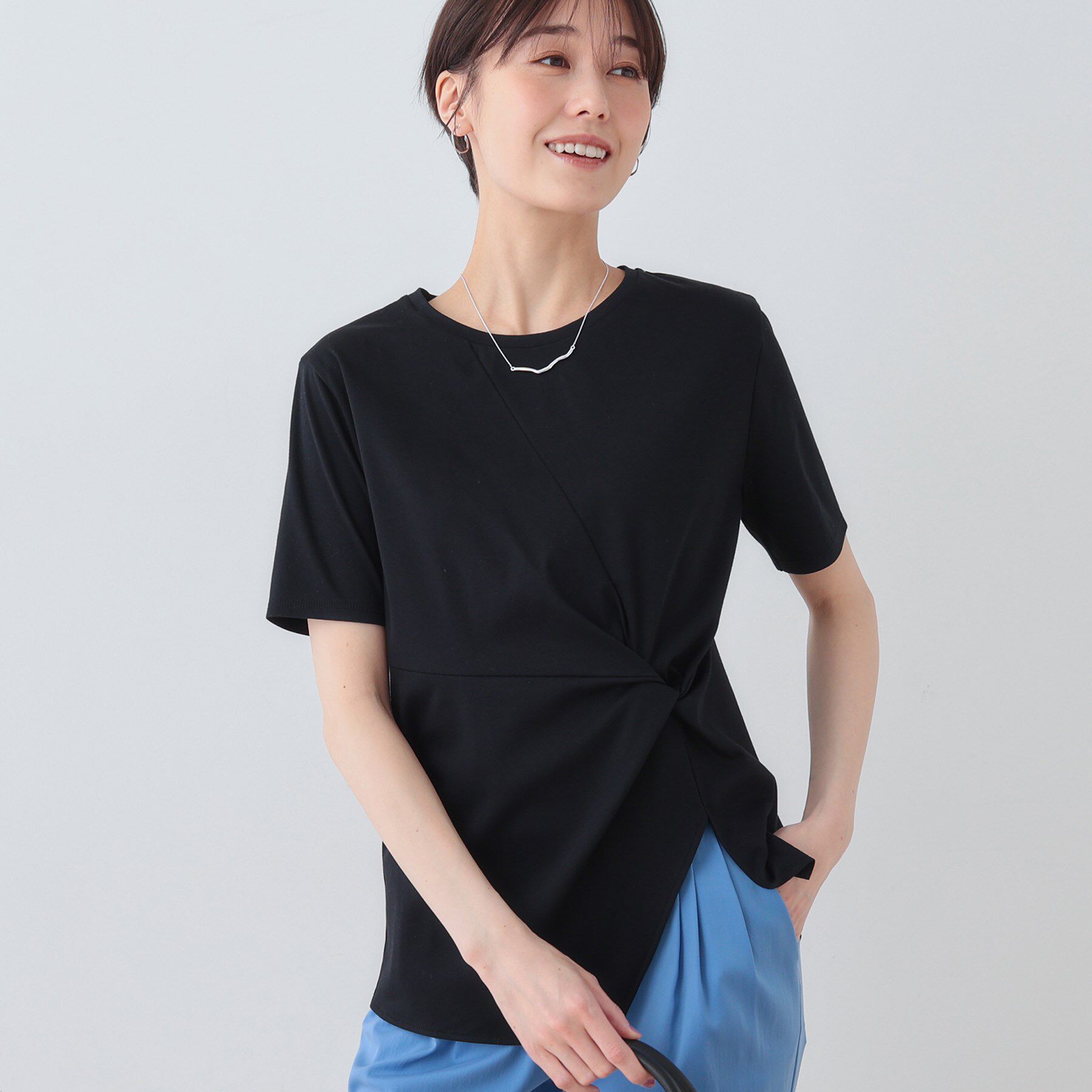 INDIVI「【洗える】ねじりデザインTシャツ」|Tシャツ・カットソー|