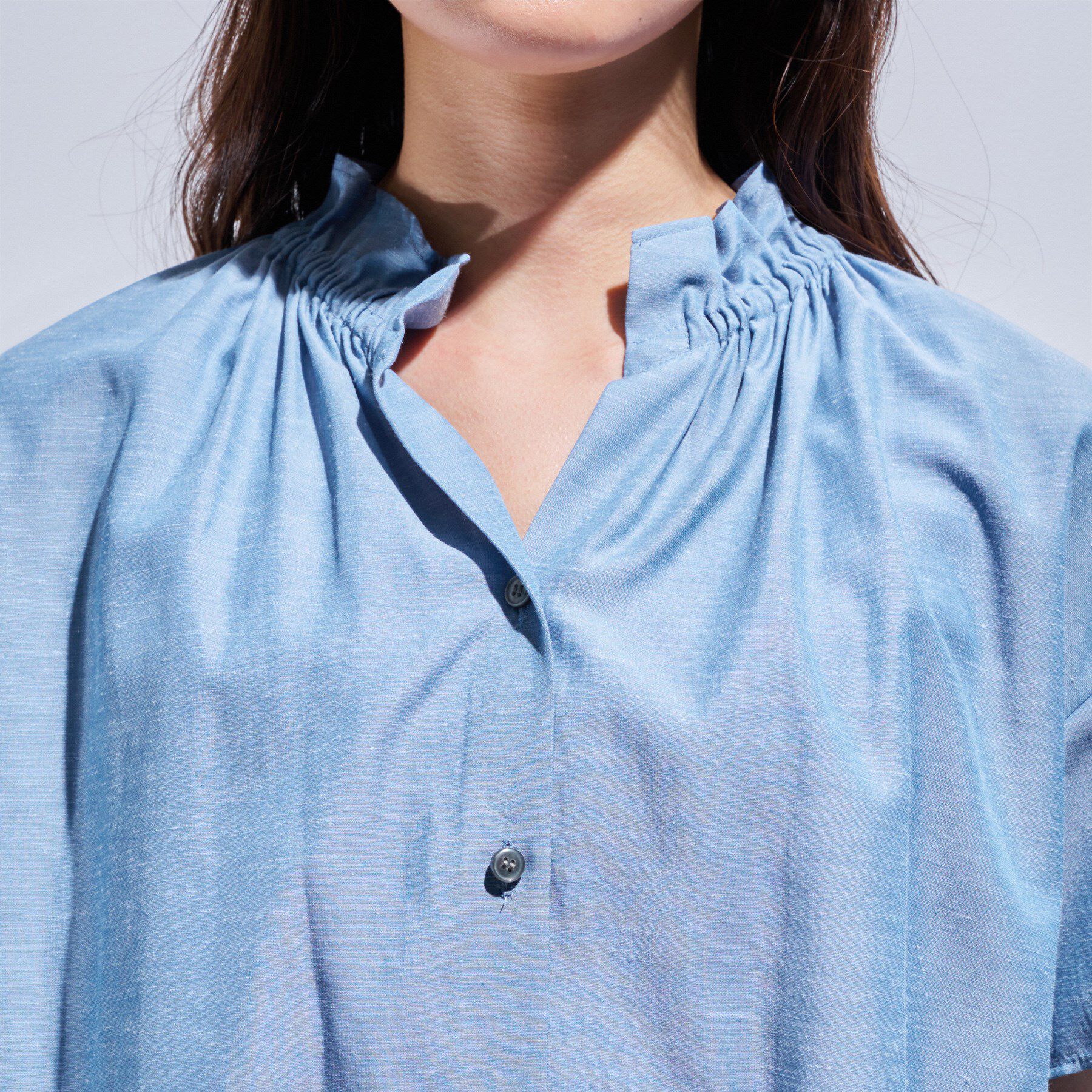 INDIVI「【日本製／SETUP可能】ソフトダンガリーブラウス」|シャツ・ブラウス|