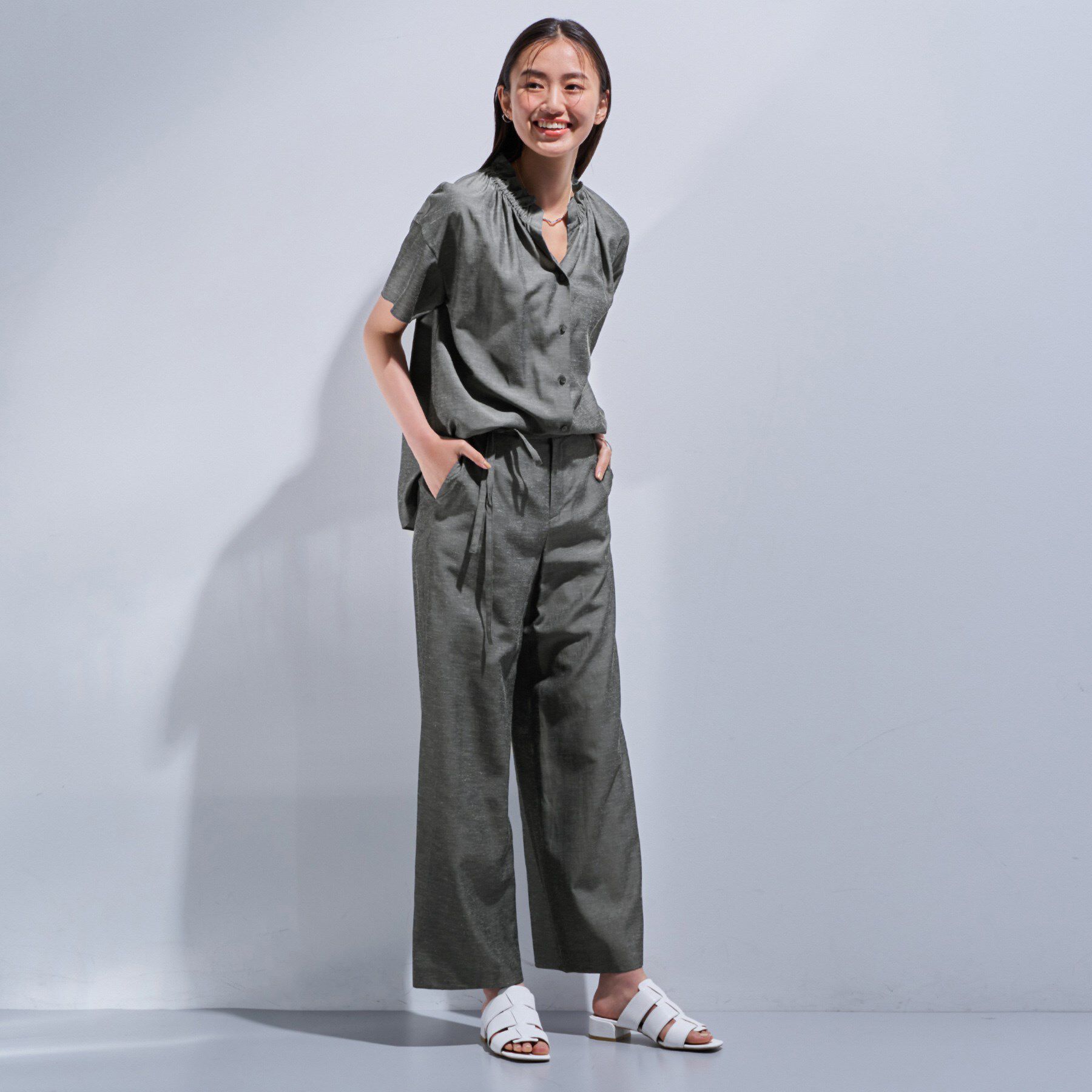 INDIVI「【日本製／SETUP可能】ソフトダンガリーブラウス」|シャツ・ブラウス|