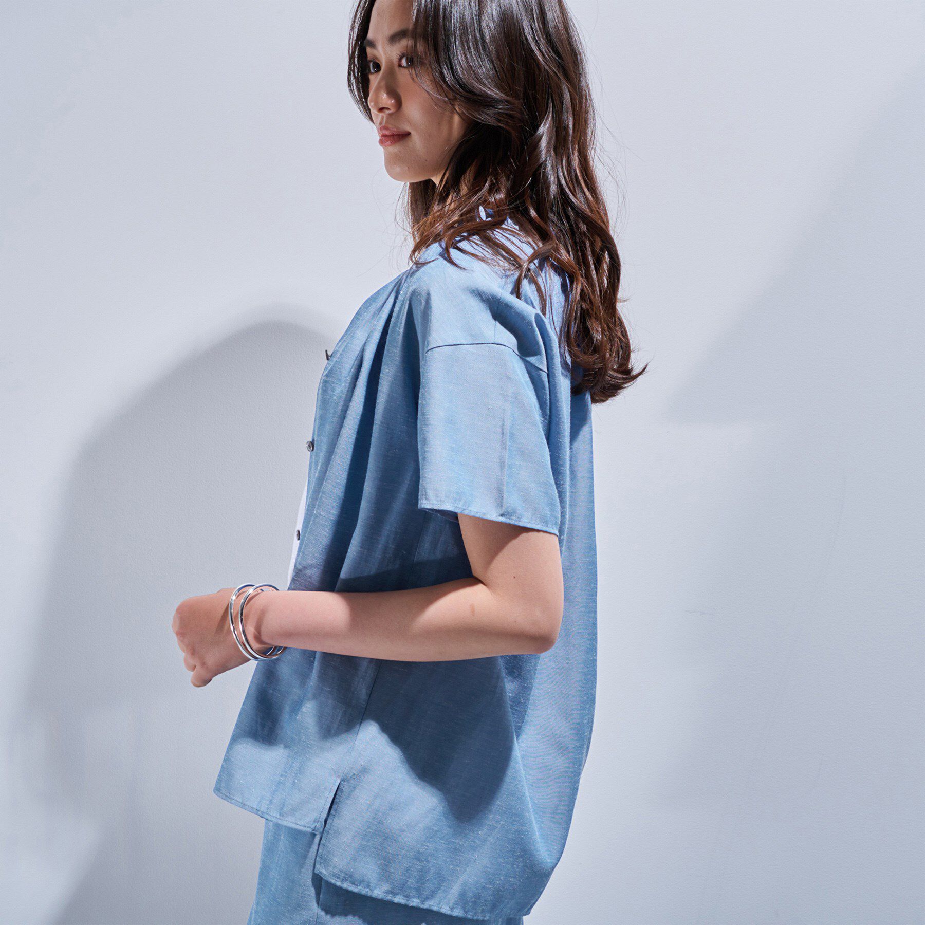 INDIVI「【日本製／SETUP可能】ソフトダンガリーブラウス」|シャツ・ブラウス|