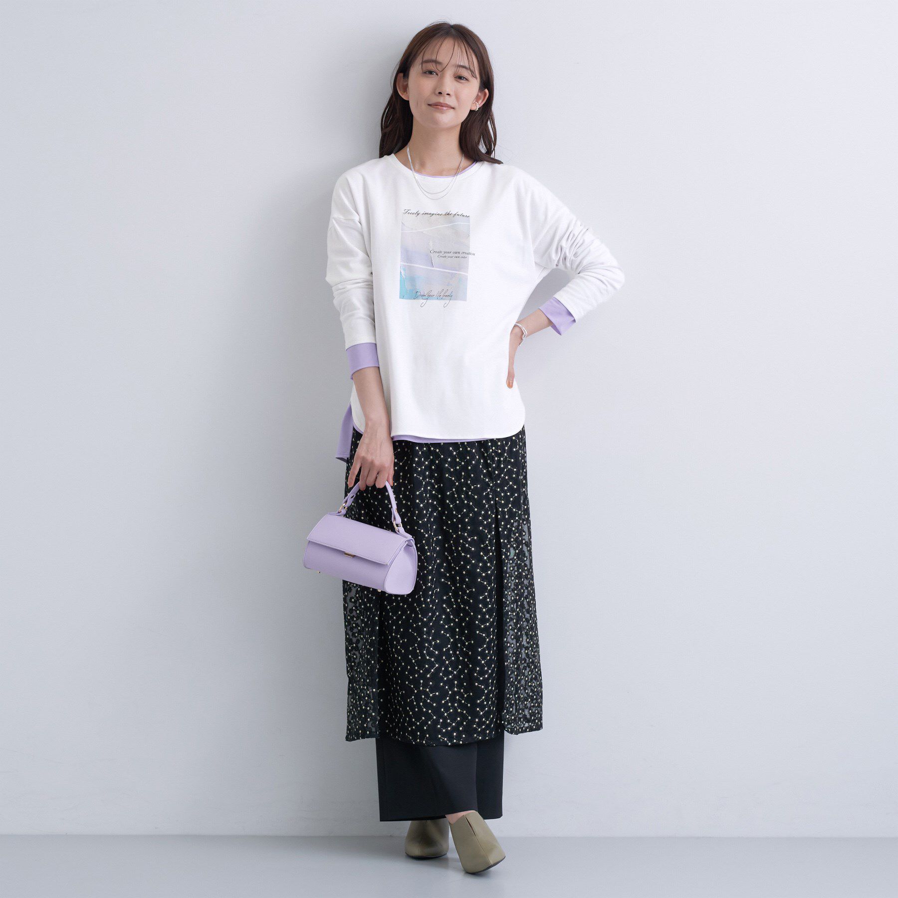 INDIVI「【UVケア】プリントフォトロングTシャツ」|Tシャツ・カットソー|