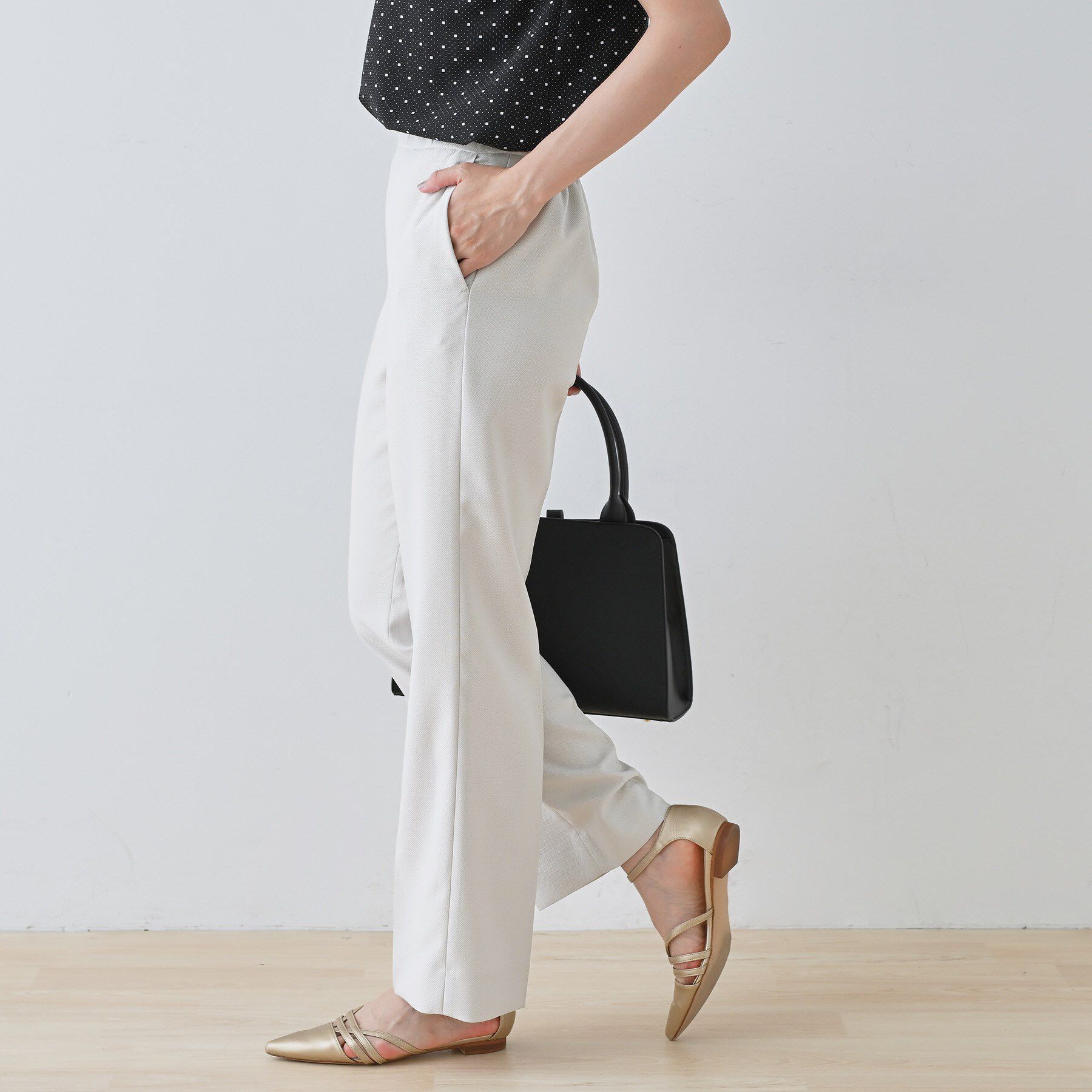 INDIVI「【きれいめ／ウエストゴム】ストレートラインパンツ」|その他|