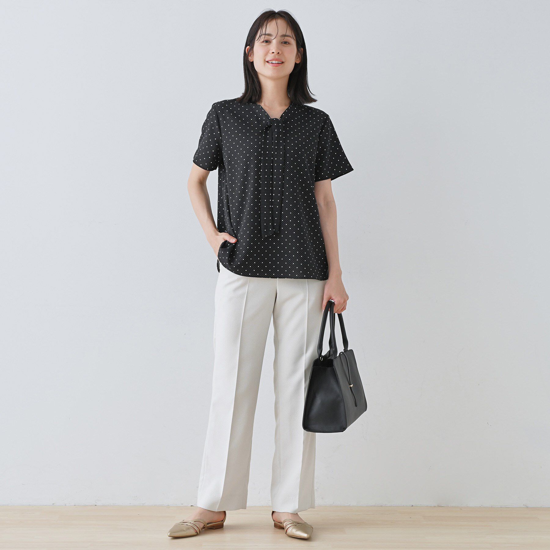 INDIVI「【きれいめ／ウエストゴム】ストレートラインパンツ」|その他|