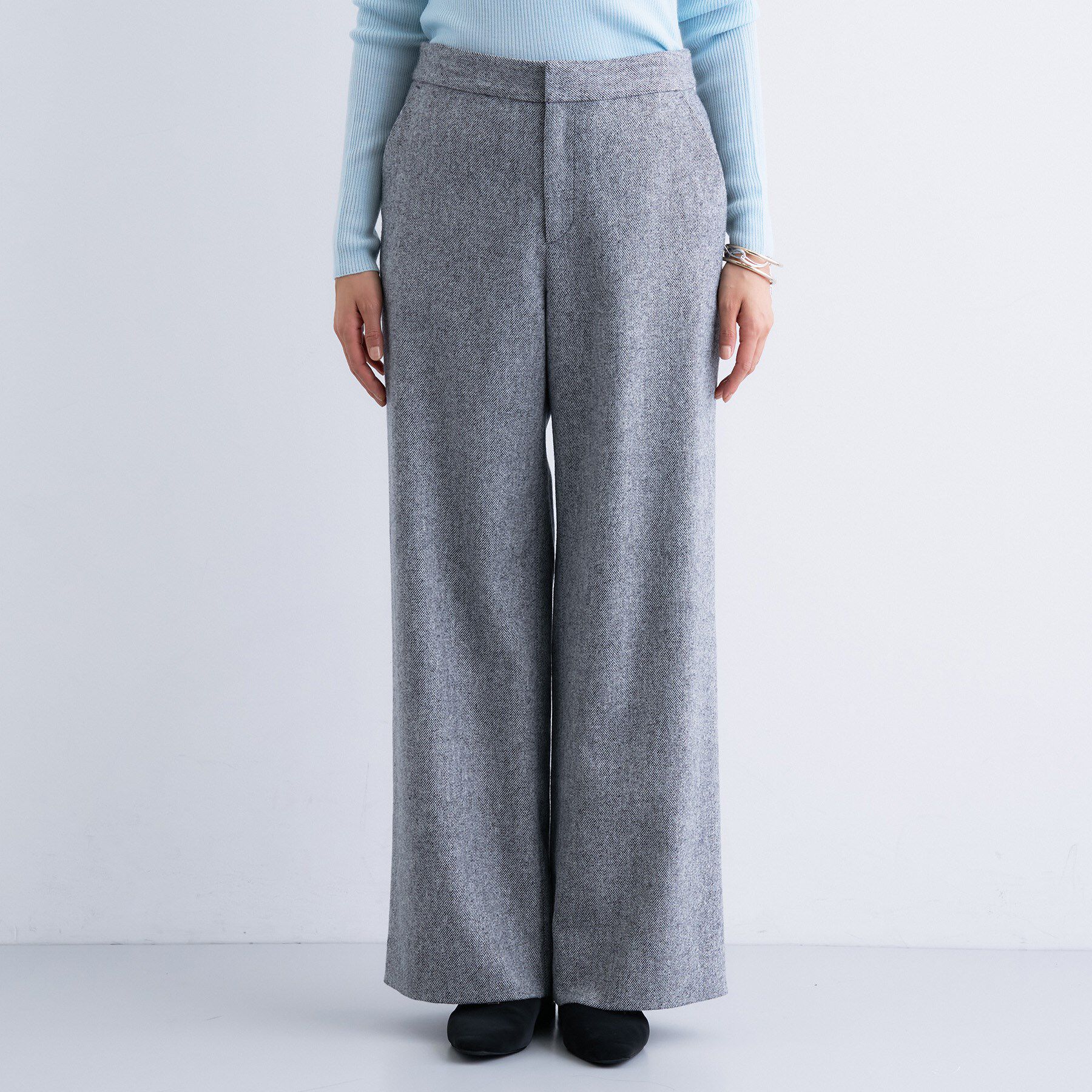 INDIVI「【褒められパンツ／ウール混】ウォームウール ワイドパンツ」|その他|