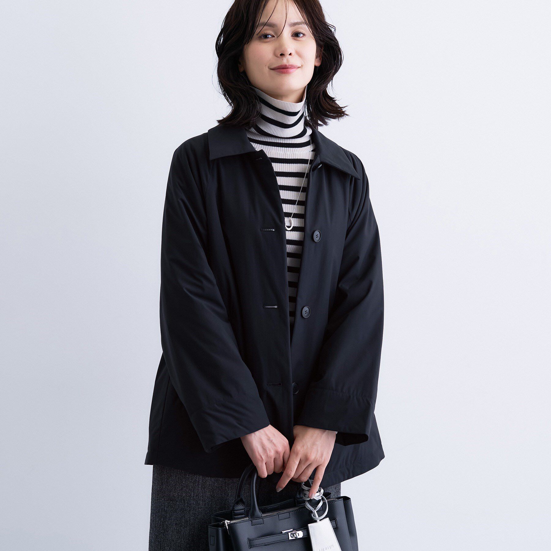 INDIVI「【超軽量／蓄熱】ライトパフステンカラーコート」|ダウン|