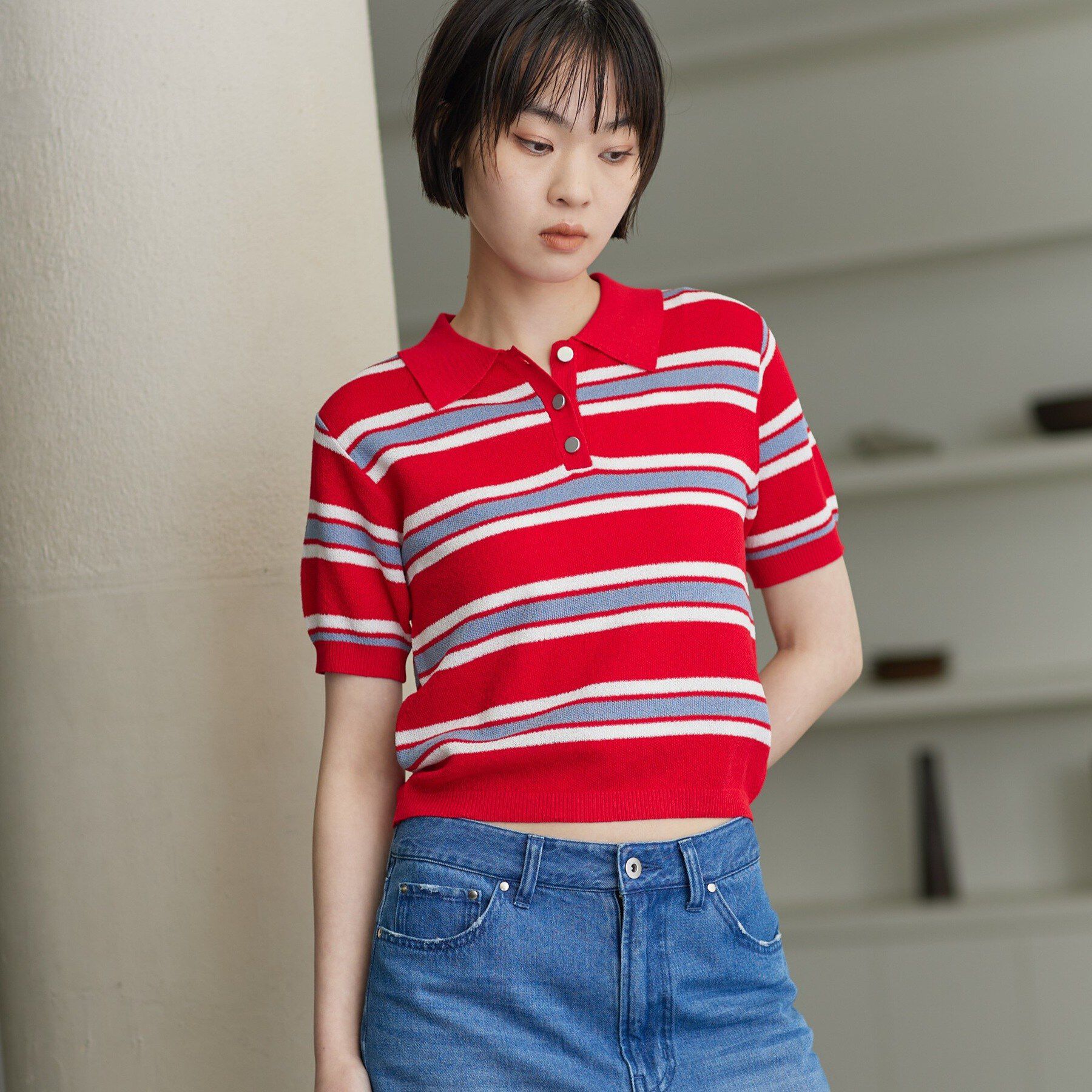 GALLEST「ジャカードポロニット」|ニット・セーター|