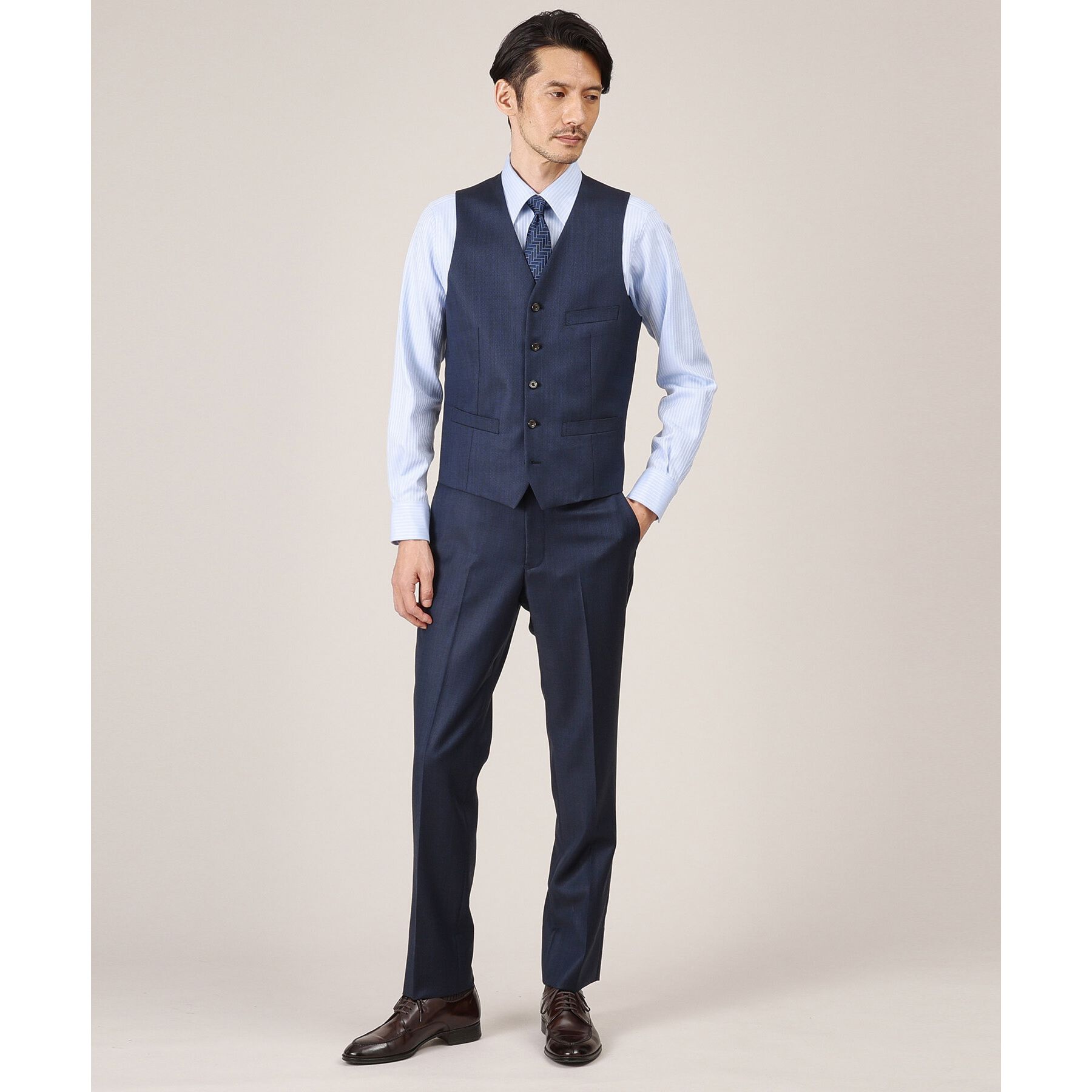 TAKEO KIKUCHI「【3ピース対応】シャイニーシャークピンヘッド ベスト」|スーツ|