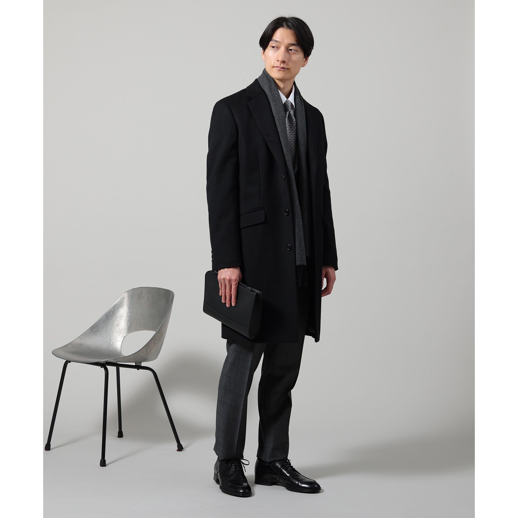 TAKEO KIKUCHI「【冠婚葬祭】ブラックレザー クラッチバッグ」|クラッチバッグ|