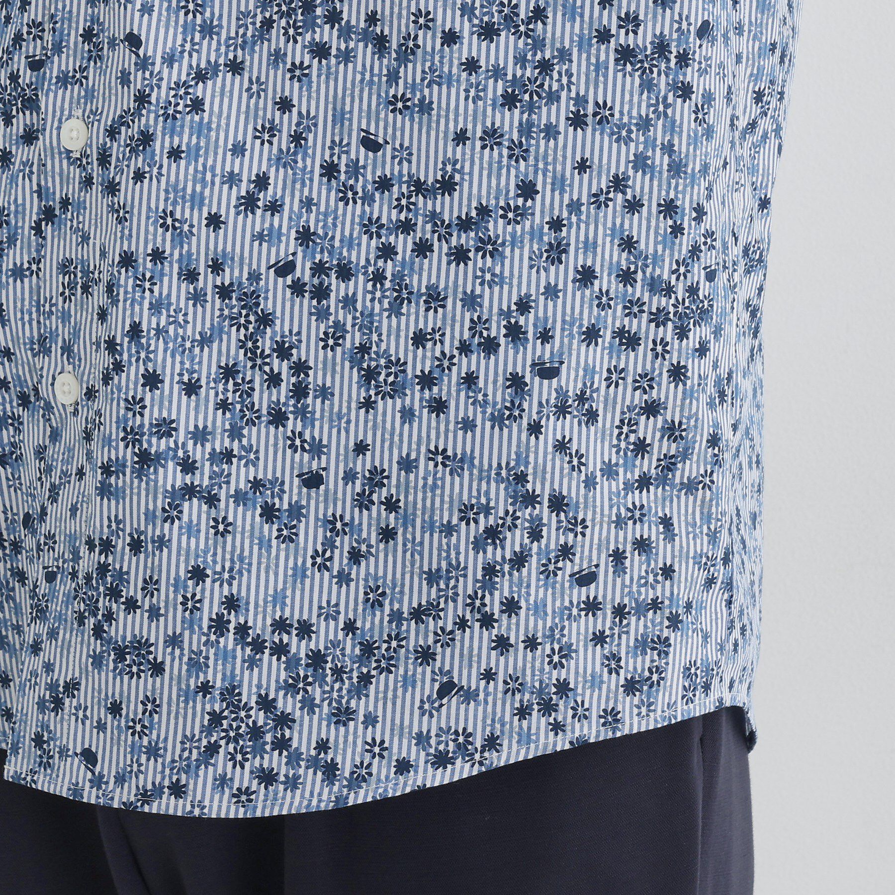 TAKEO KIKUCHI「ストライプ小花 長袖シャツ」|シャツ・ブラウス|
