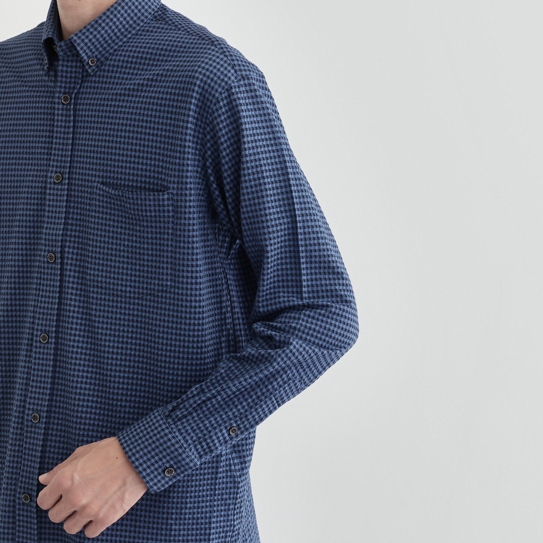 TAKEO KIKUCHI「シアサッカーギンガムチェック ストレッチシャツ」|シャツ・ブラウス|